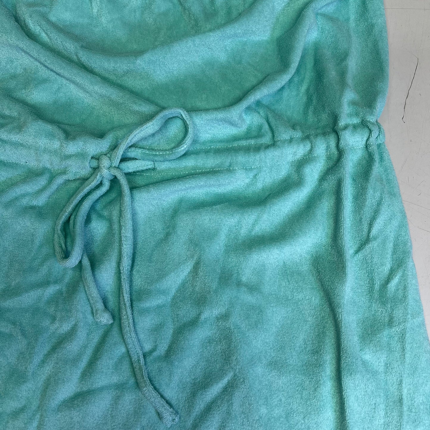 PINUP FASHION Terry Cloth Strapless Dress Coverup W/ Pockets Women's Sz L Blue