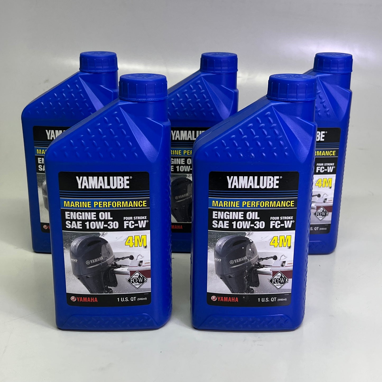 YAMAHA (5 PACK) Stroke Outboard Engine Oil 10W-30 FC-W 1 Qt LUB-10W30-FC-12