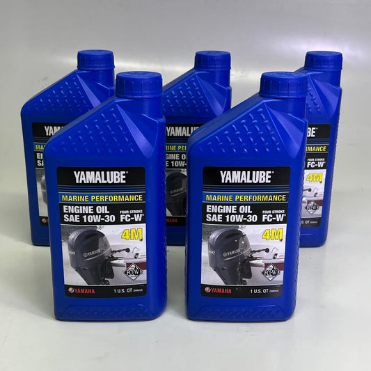 YAMAHA (5 PACK) Stroke Outboard Engine Oil 10W-30 FC-W 1 Qt LUB-10W30-FC-12