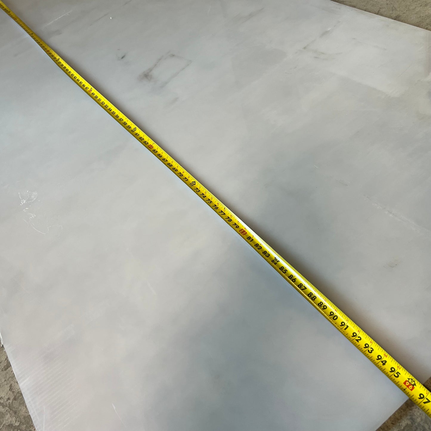 Plastic Polycarbonate Sheet Sz 96" L x 49" W, White