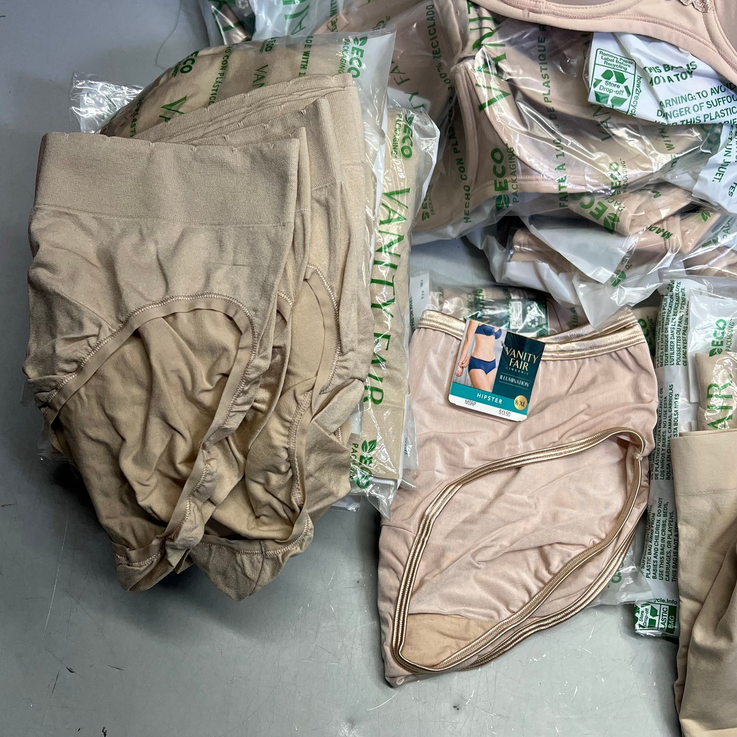 ZA@ VANITY FAIR Lot Of Assorted Bras, Tummy Control Tank Tops & Underwear Women's Varity of Sizes Tan/Black