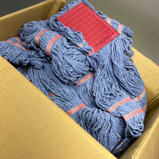 SHENZHEN MIREA CO. (18 PACK)  Synthetic Polyester Mop Heads With Headband - BLUE