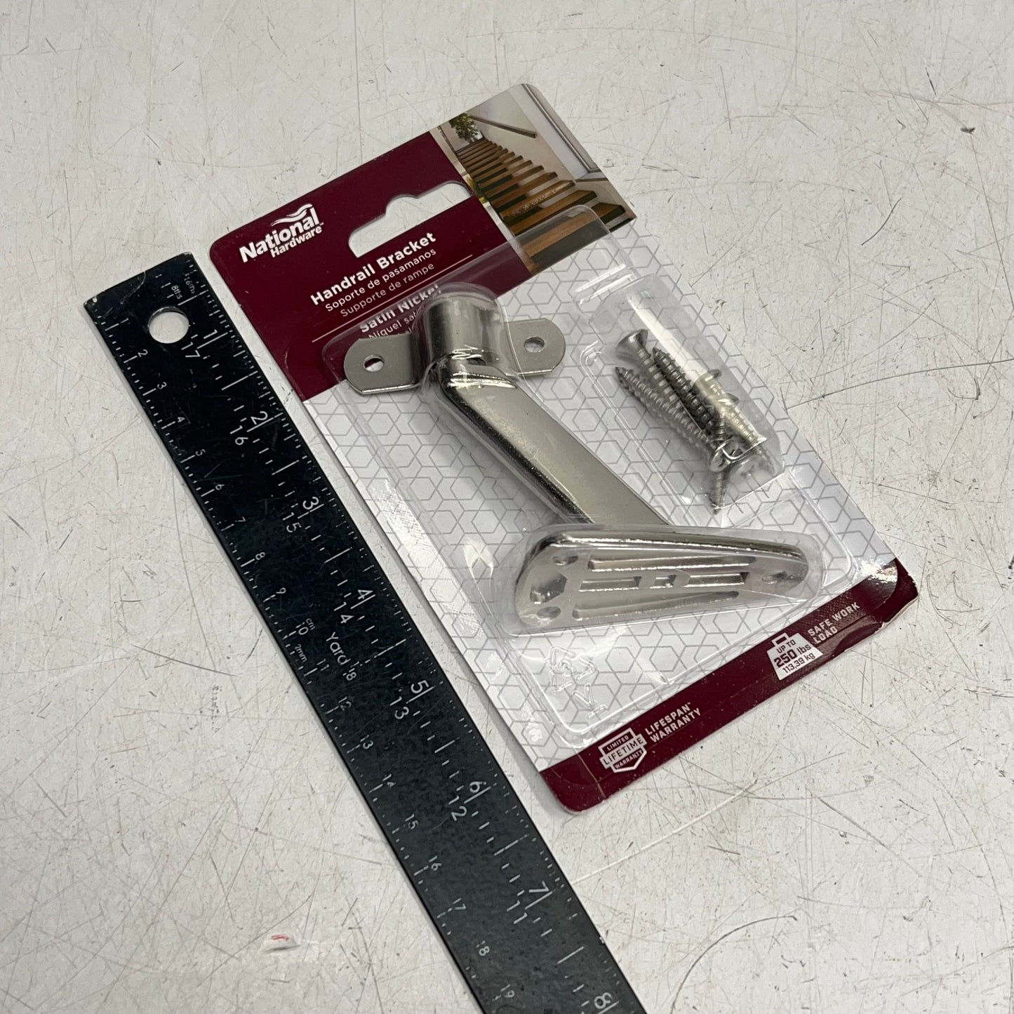 NATIONAL HARDWARE (2 PACK) Hand Rail Bracket 250 lb Satin Nickel N325-548