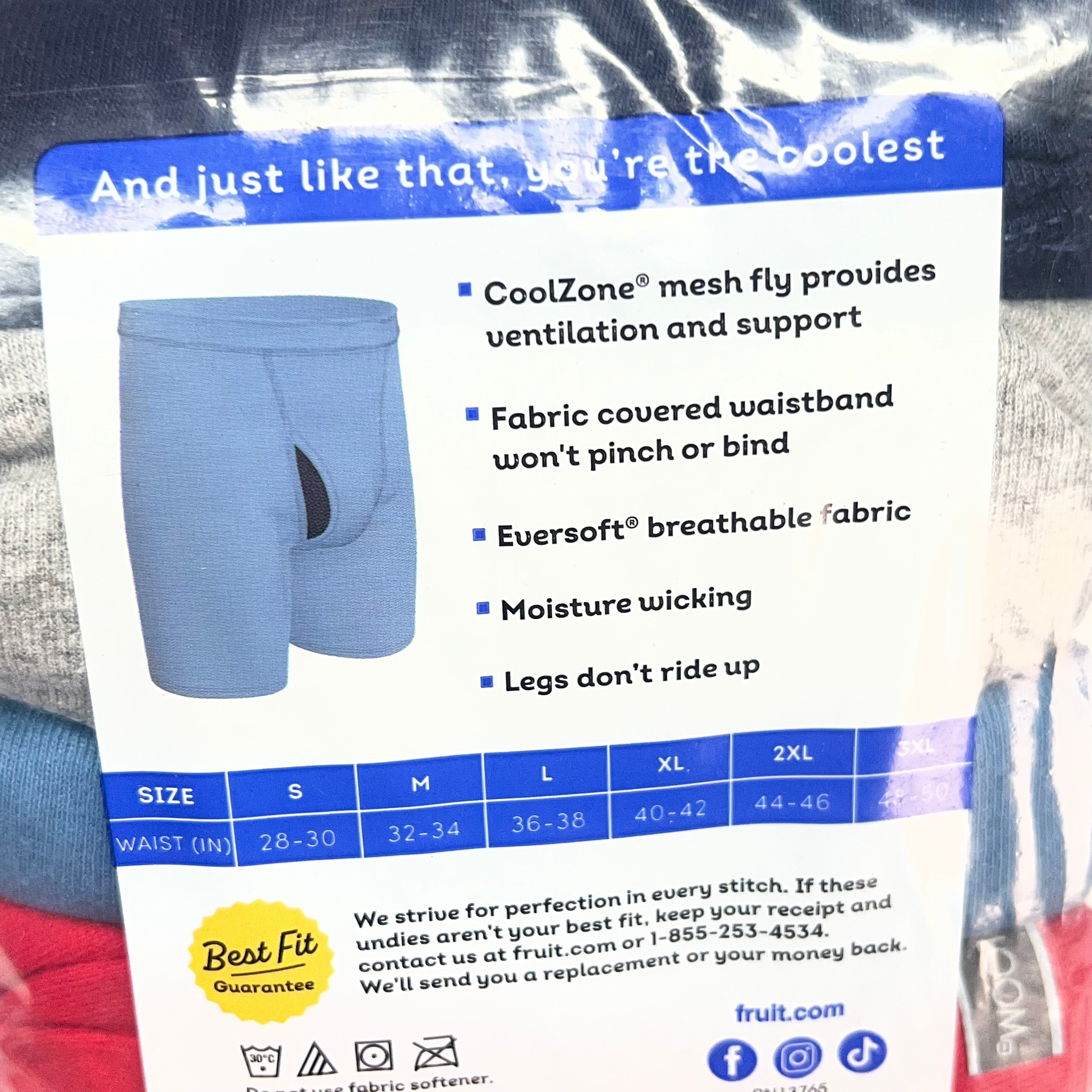 コットン ZA@ FRUIT OF THE LOOM Comfort Fabric Covered Waistband Coolzone