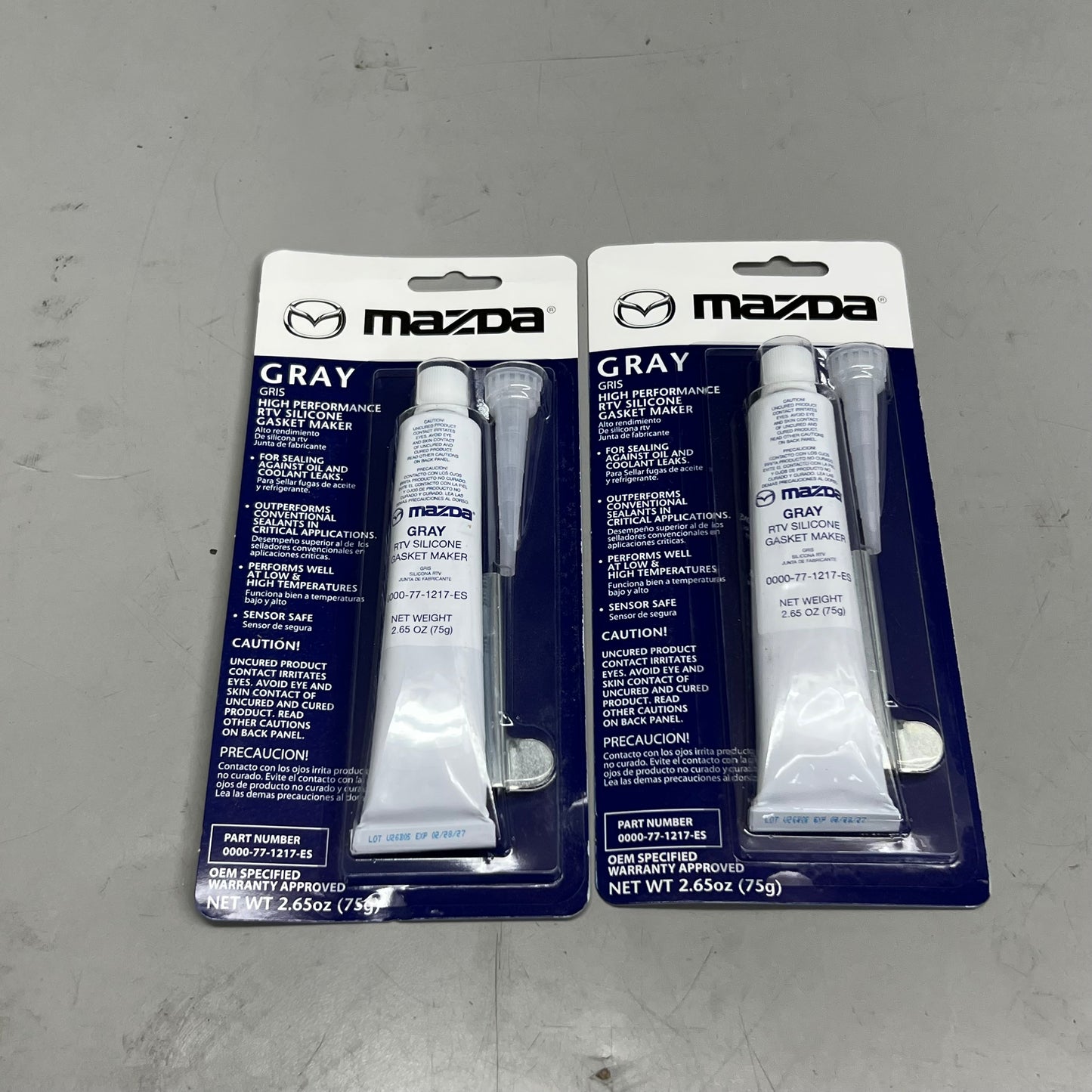 MAZDA (2 Pack) High Performance Rtv Silicone Gasket Maker Gray 0000-77-1217-ES