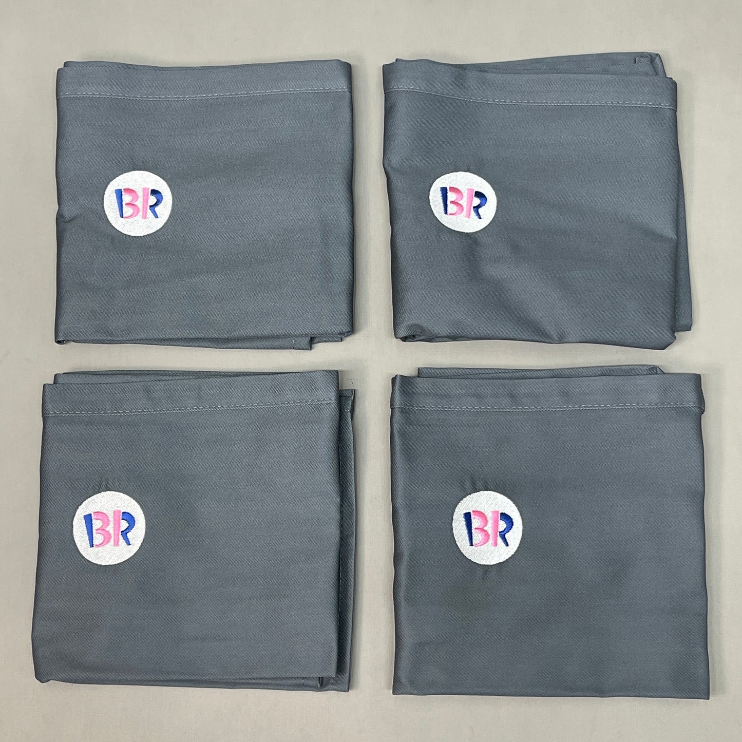 BASKIN ROBBINS 4-PACK! Uniform Waist Apron One Size Grey (New)