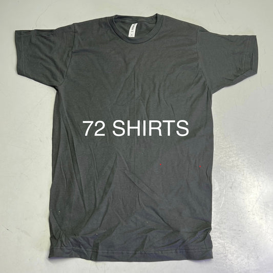 ZA@ TULTEX (72 SHIRTS) Blank T-Shirt 100% Cotton Sz M, Charcoal 0202TC