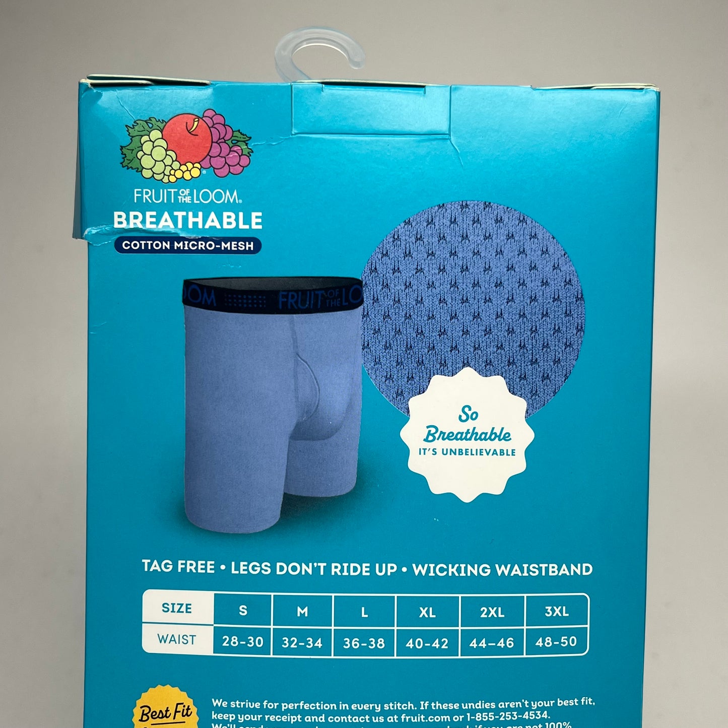ZA@ FRUIT OF THE LOOM (3 PACK) Cooling Cotton Micro-mesh Boxer Men's Sz M Black/Grey BM3P76