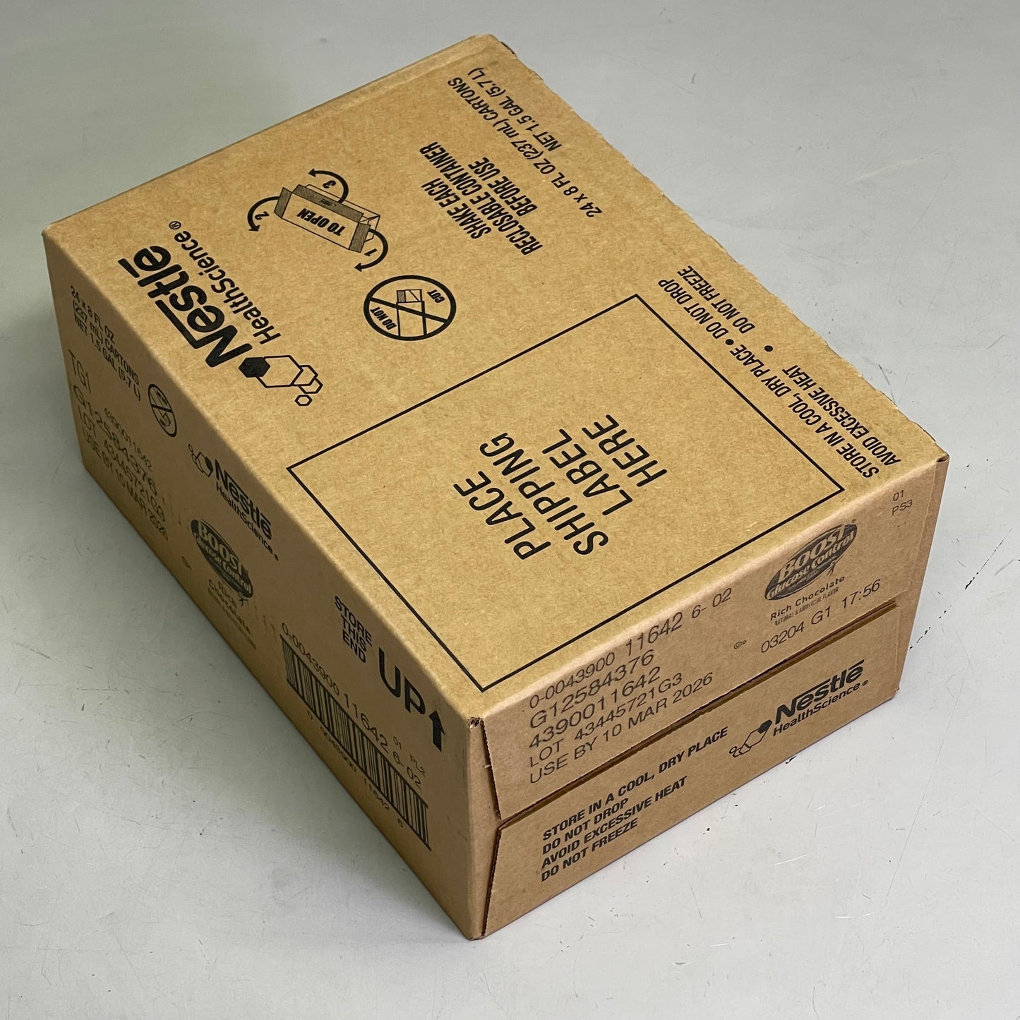 ZA@ NESTLE (24 Pack) Boost Breeze Rich Chocolate Flavor 8 fl oz BB 03/26 B