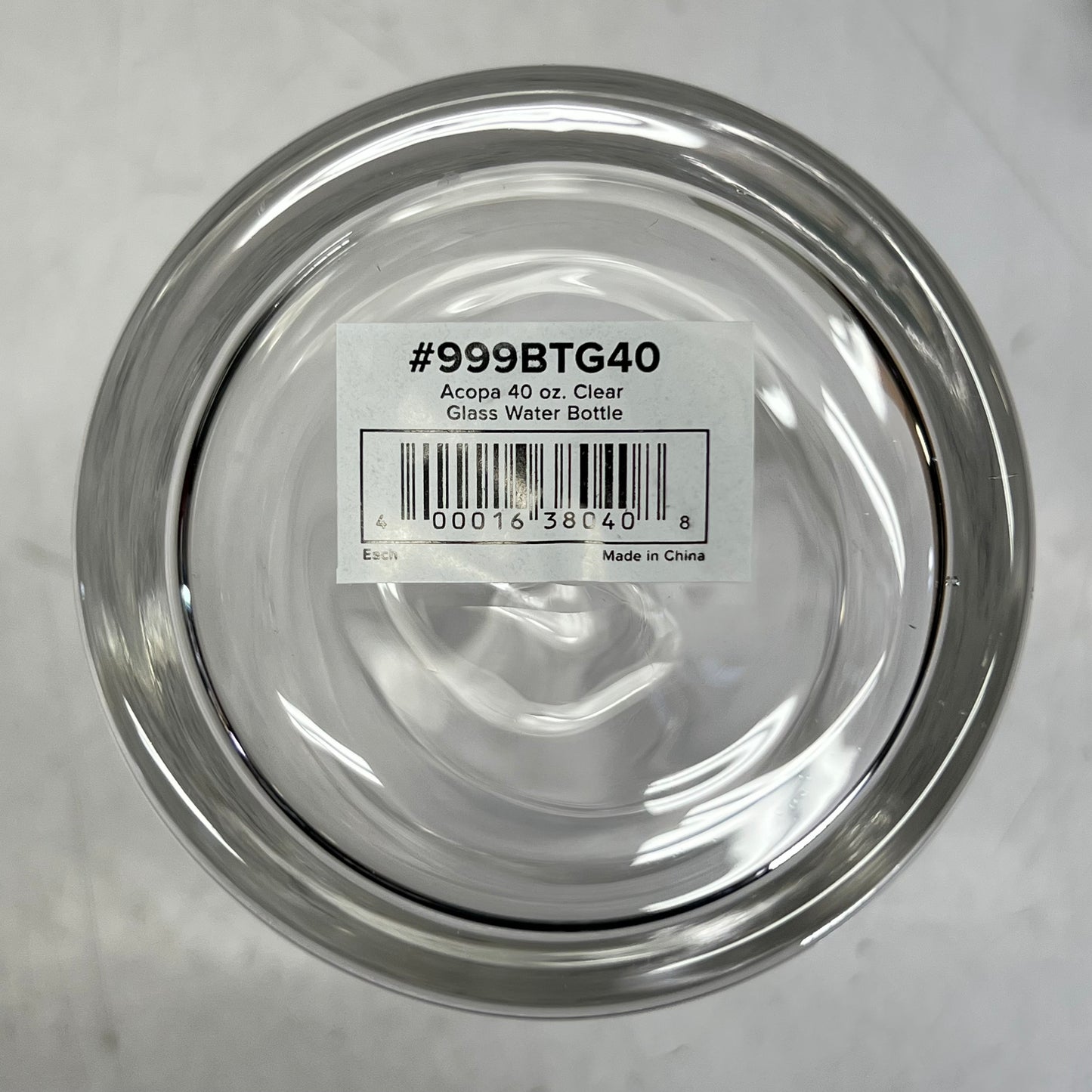 ACOPA 40 Oz. Clear Glass Water Bottle 999BTG40