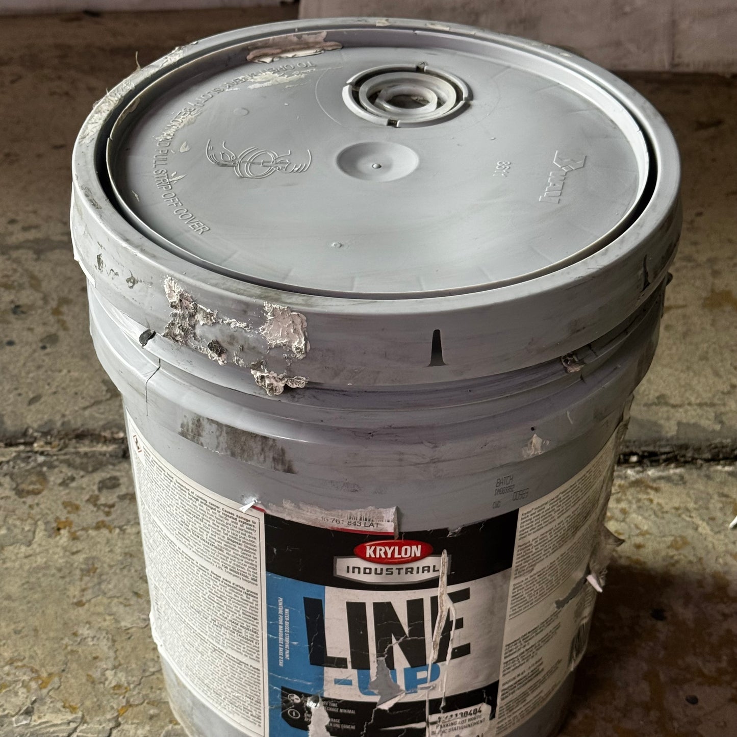 KRYLON Pavement Striping Paint 5 Gal, Parking Lot White, Water -Based, White Parking L-K41130404