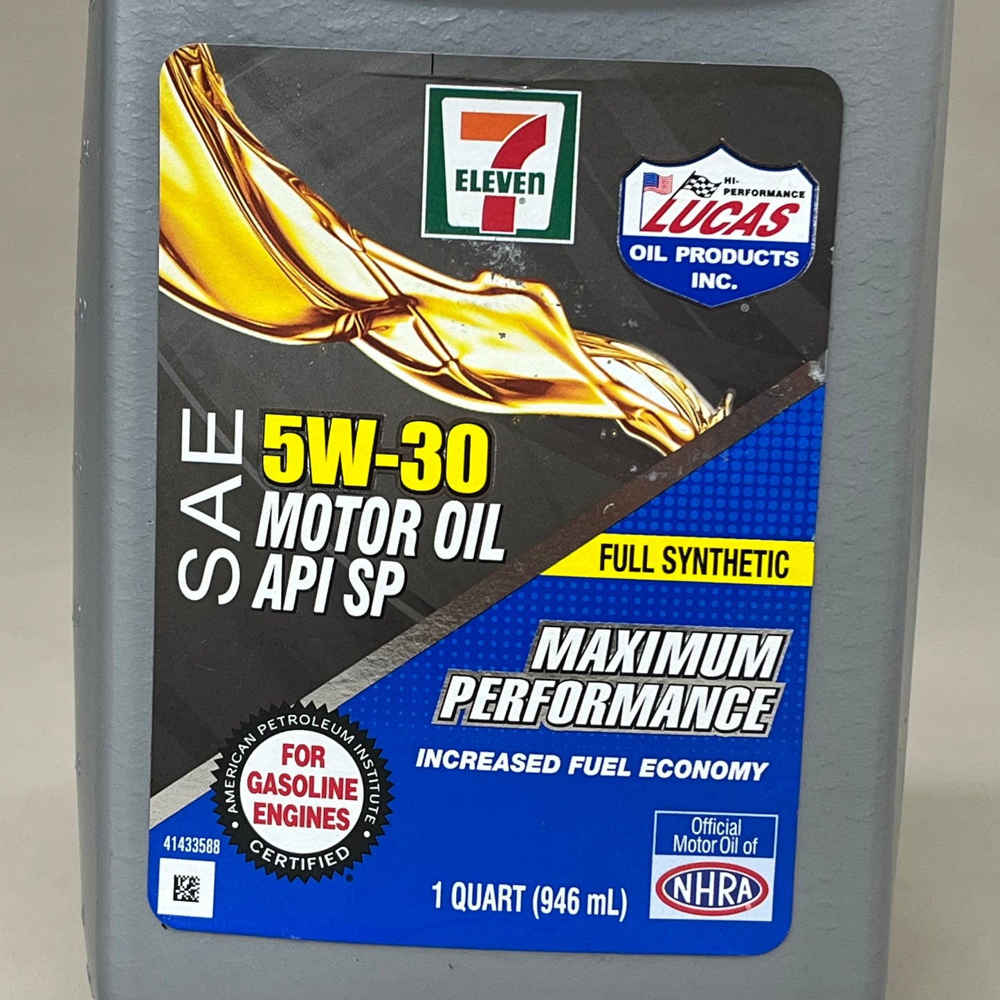 ZA@ 7 ELEVEN (28 PACK, 1 QUART EACH) SAE 5W-30 Motor Oil API SP Full Synthetic Max Performance