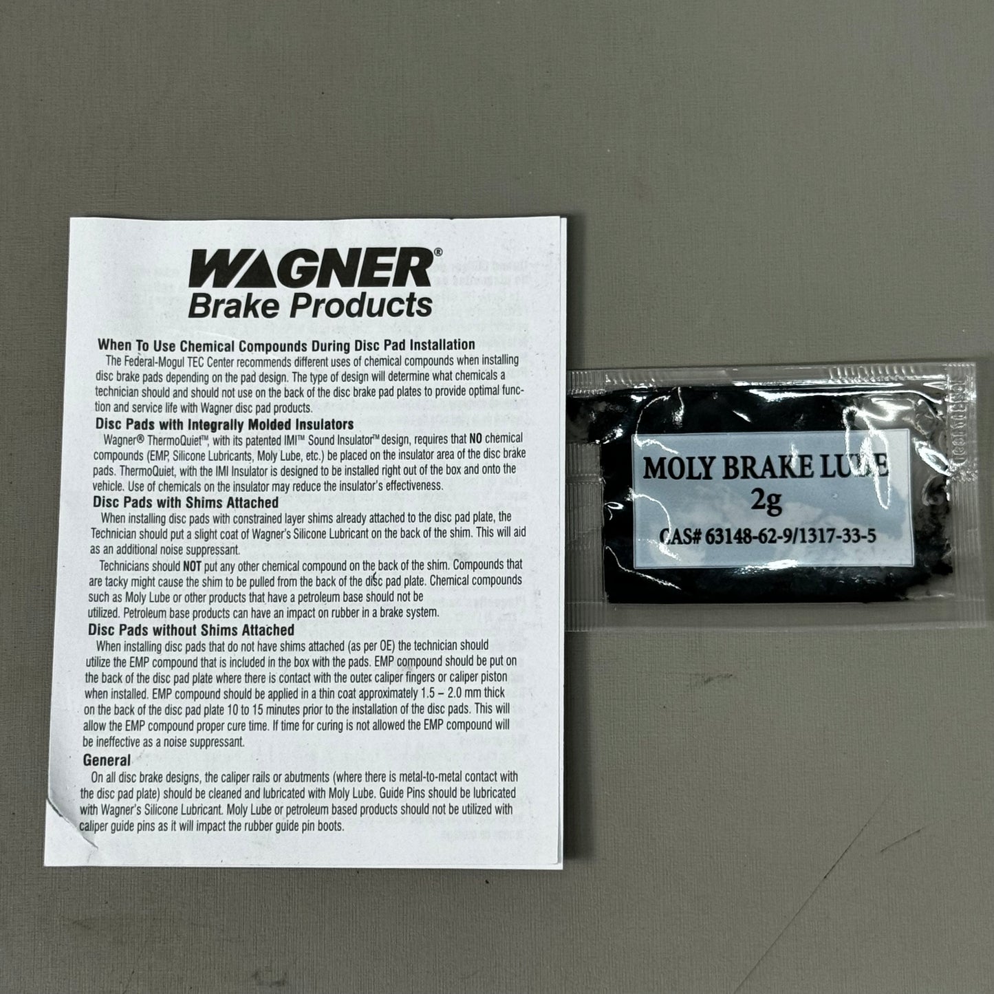 WAGNER QS Ceramic Disc Brake Pad Set 5 1/2" x 2 1/4" Black ZD941