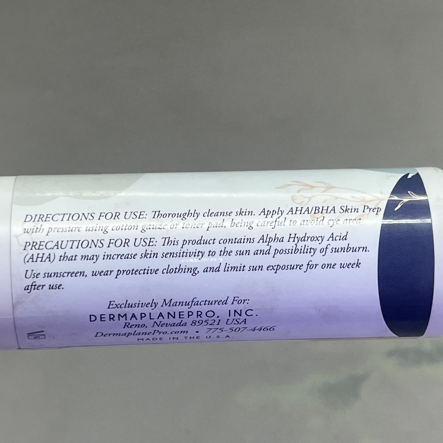 ZA@ DERMAPLANE PRO AHA/BHA Skin Prep Solution Vegan & Cruelty Free 8 Fl Oz 6 M