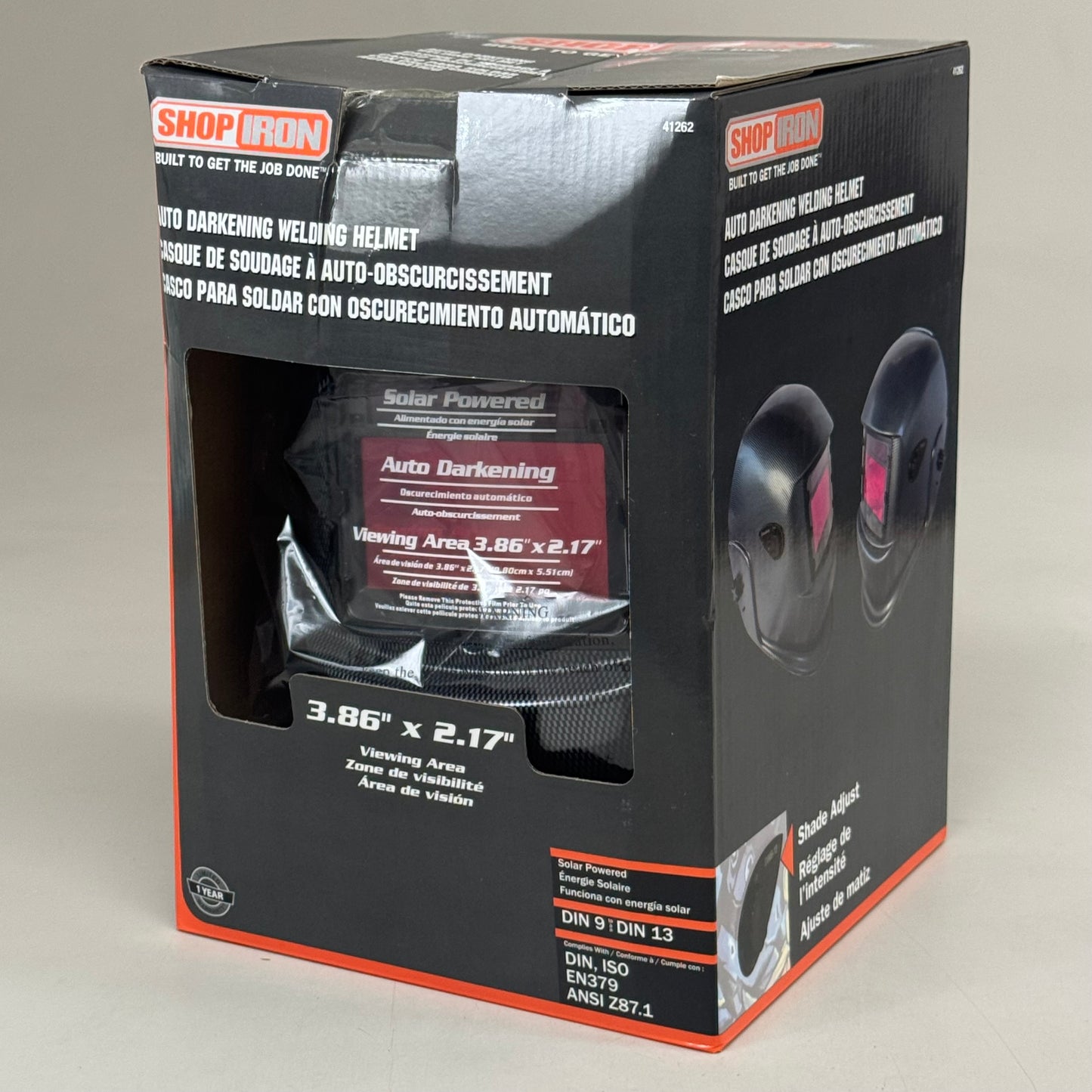 TITAN ShopIron Auto Darkening Welding Helmet 3.85x2.17" View Black 41262 (New Other)