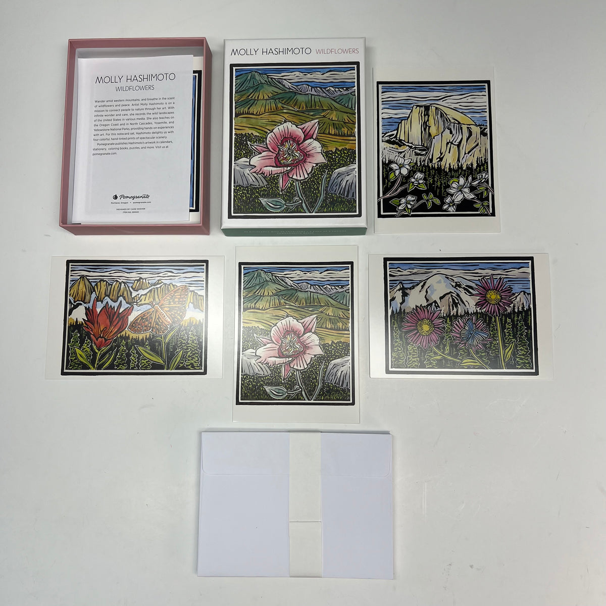 POMEGRANATE (20 PACK) Molly Hashimoto Wildflowers Notecards & Envelopes 4x6"