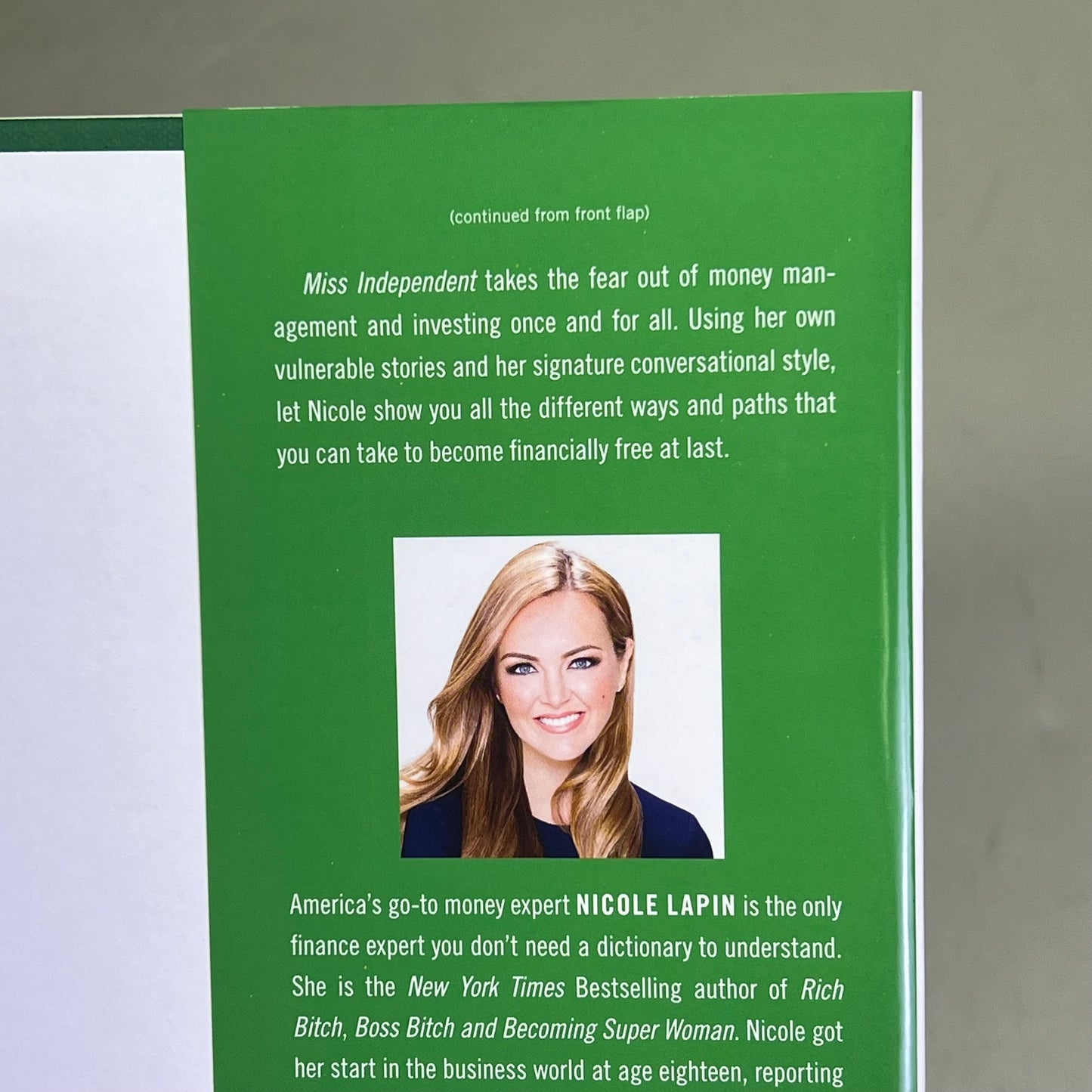 MISS INDEPENDENT A Simple 12-Step Plan For Success By Nicole Lapin Hardback Book