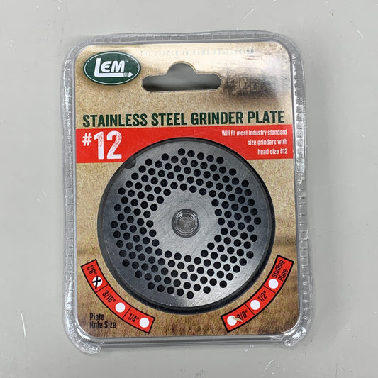 LEM Grinder Plate 3mm #12 (1/8") 2-3/4" Diameter Stainless Steel