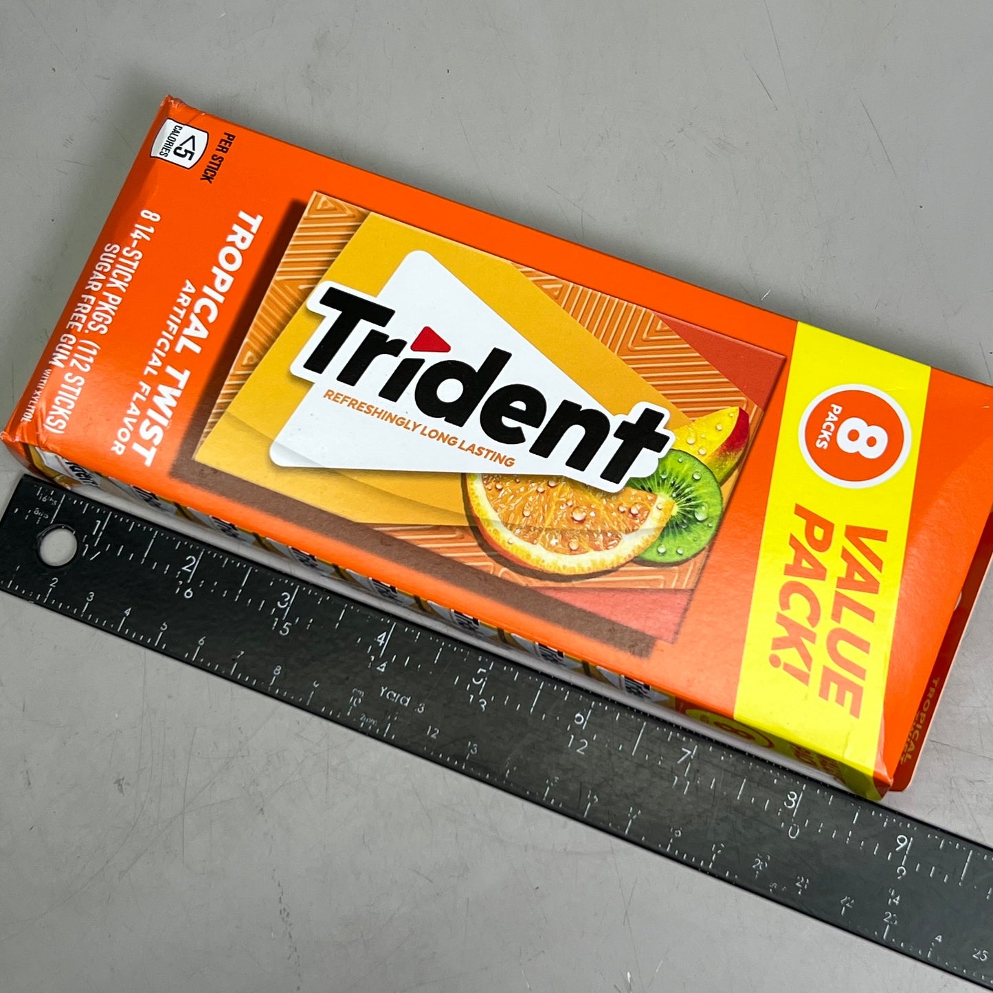 ZA@ TRIDENT (3 PACK, 112 Sticks Each) Tropical Twist 1.9g BB 07/25 (New) I