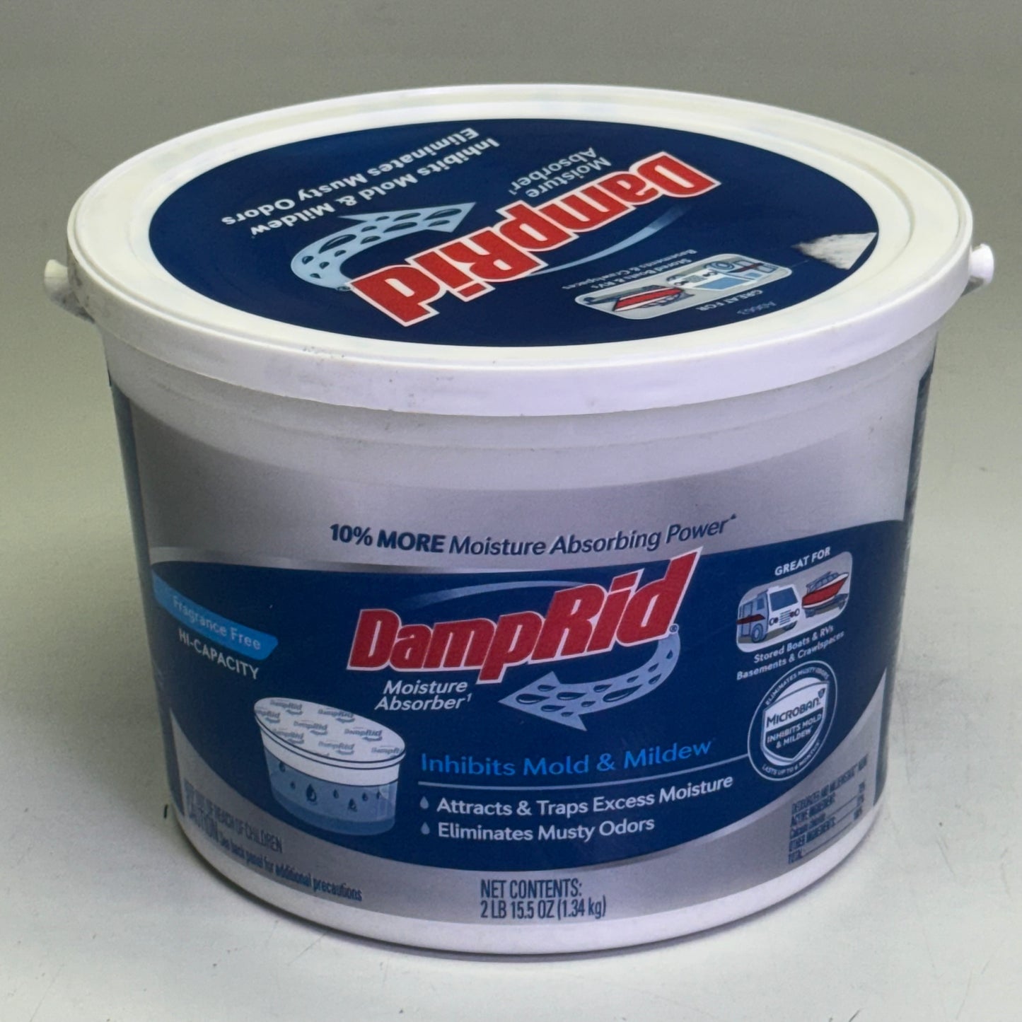DAMPRID Hi-Capacity Moisture Absorber, Fragrance Free 2LB/15.5OZ (New-Other)