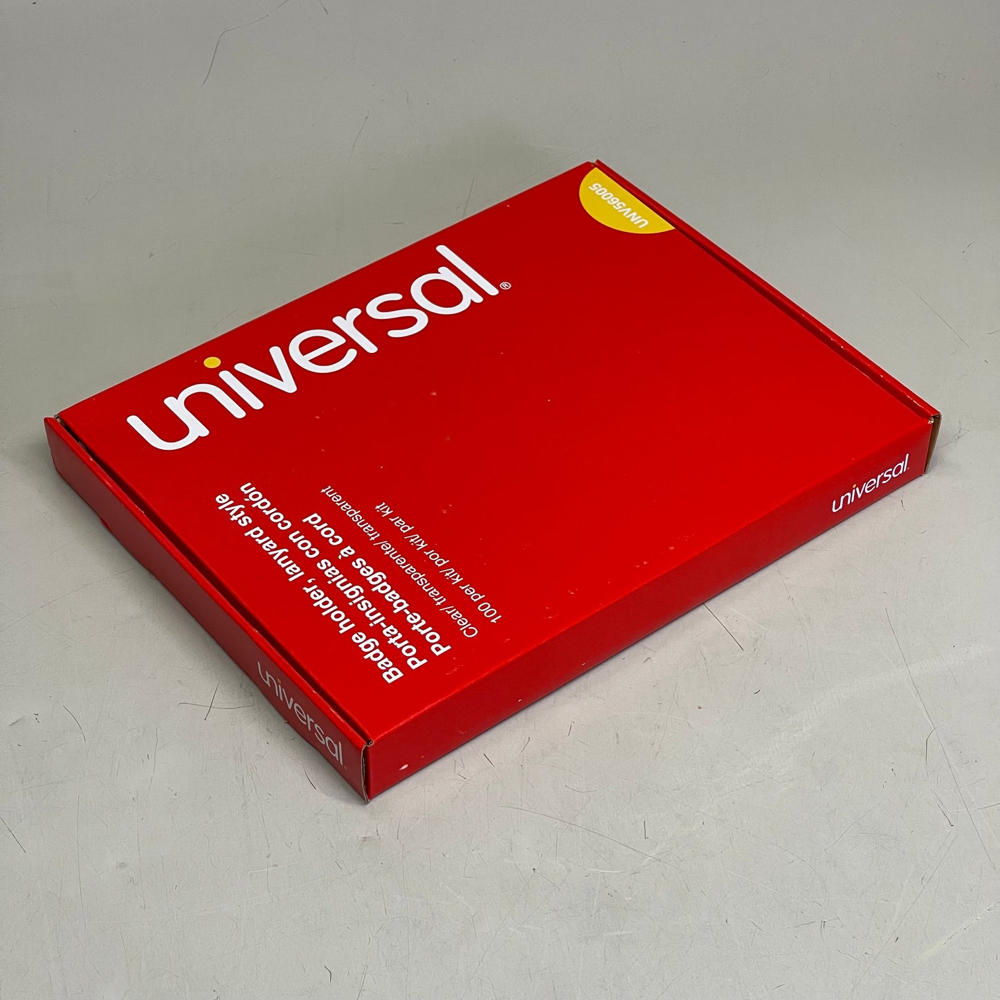 UNIVERSAL (100 PACK) Lanyard Style Badge Holders 3"x4" Cards Clear UNV56005