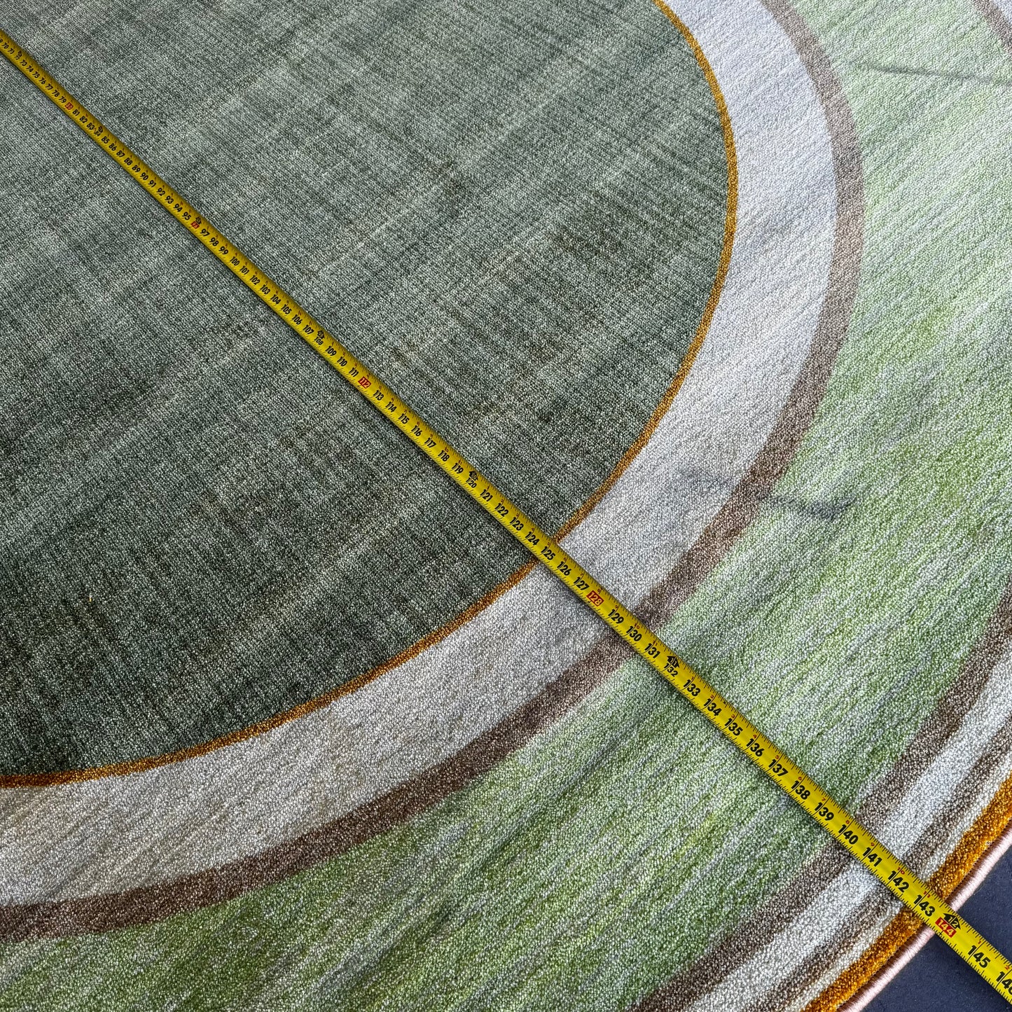 KAPLAN Sense Of Place Lowland Stripe 12'L x 8'W Oval Green 301627