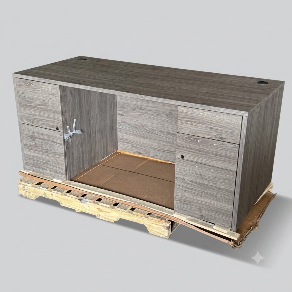 ZA@ Pallet of LORELL Double Pedestal Desk Sz 29.5"W x 65"L x 29"H - LLRPD3066DPGE (New)