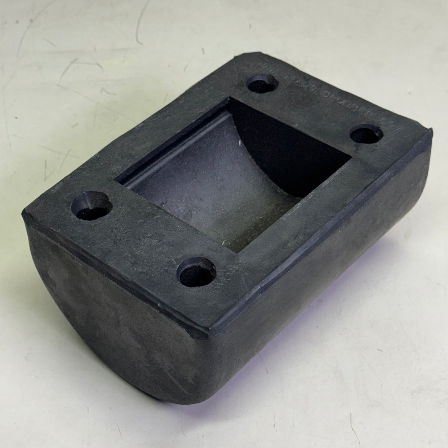 DIAMONRUBBER (2 PACK) 4 Hole Semi Oval Reinforced Rubber Bumper, Black