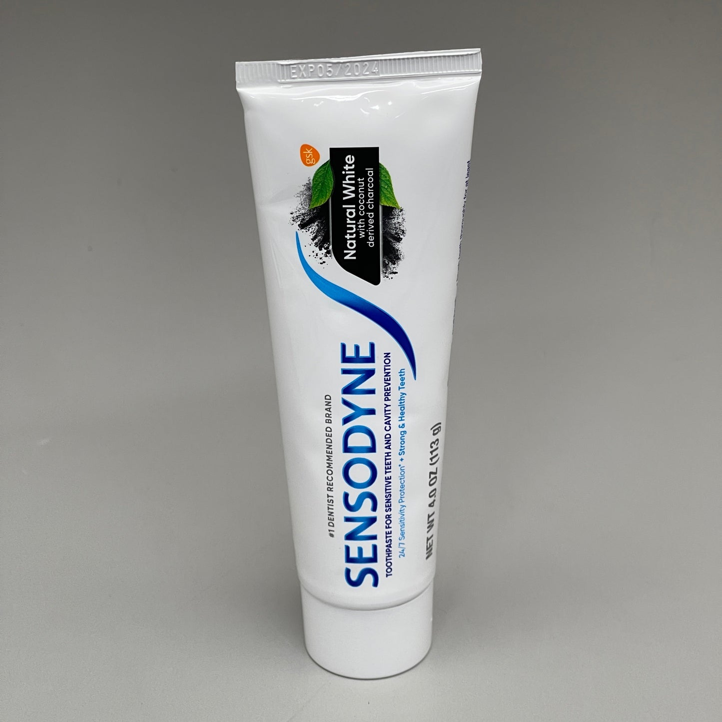 ZA@ SENSODYNE (12 PACK) Natural White Toothpaste w/Coconut Charcoal 4 oz Each EXPIRED 05/24 C