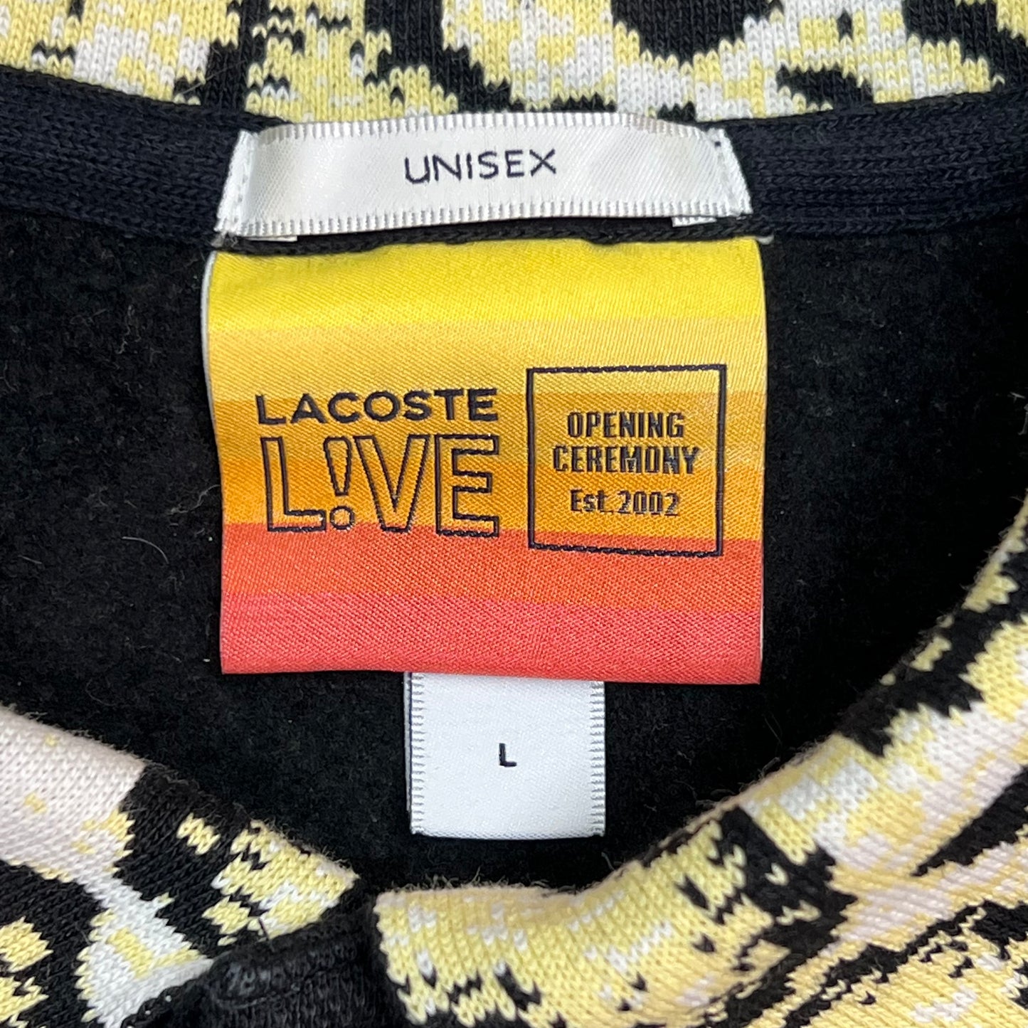 LACOSTE × OPENING CEREMONY 2002 Pull Over Sweatshirt Men's Sz L Pink/Black