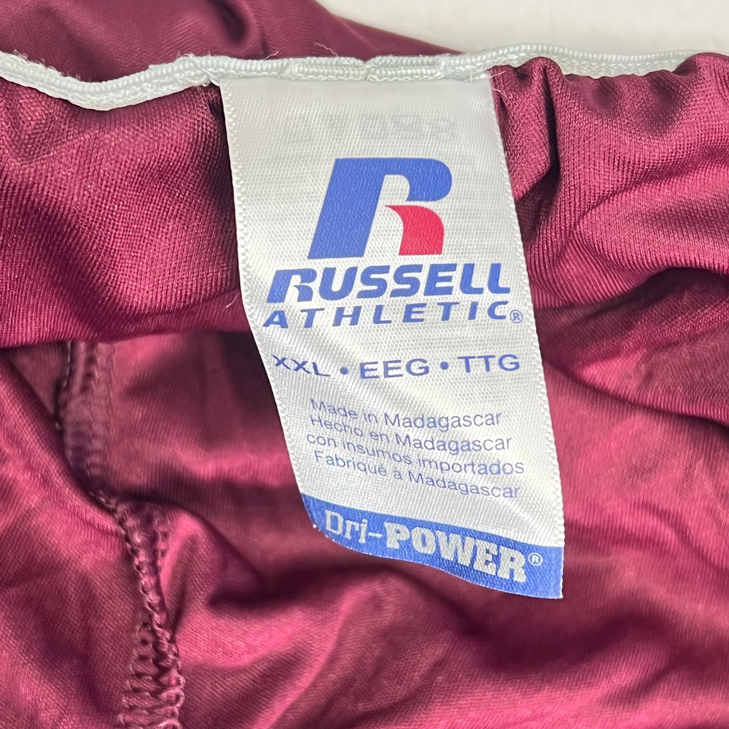 RUSSELL Dri-Power Shorts W/ Northbrook High School Raiders Logo Men's XXL Maroon