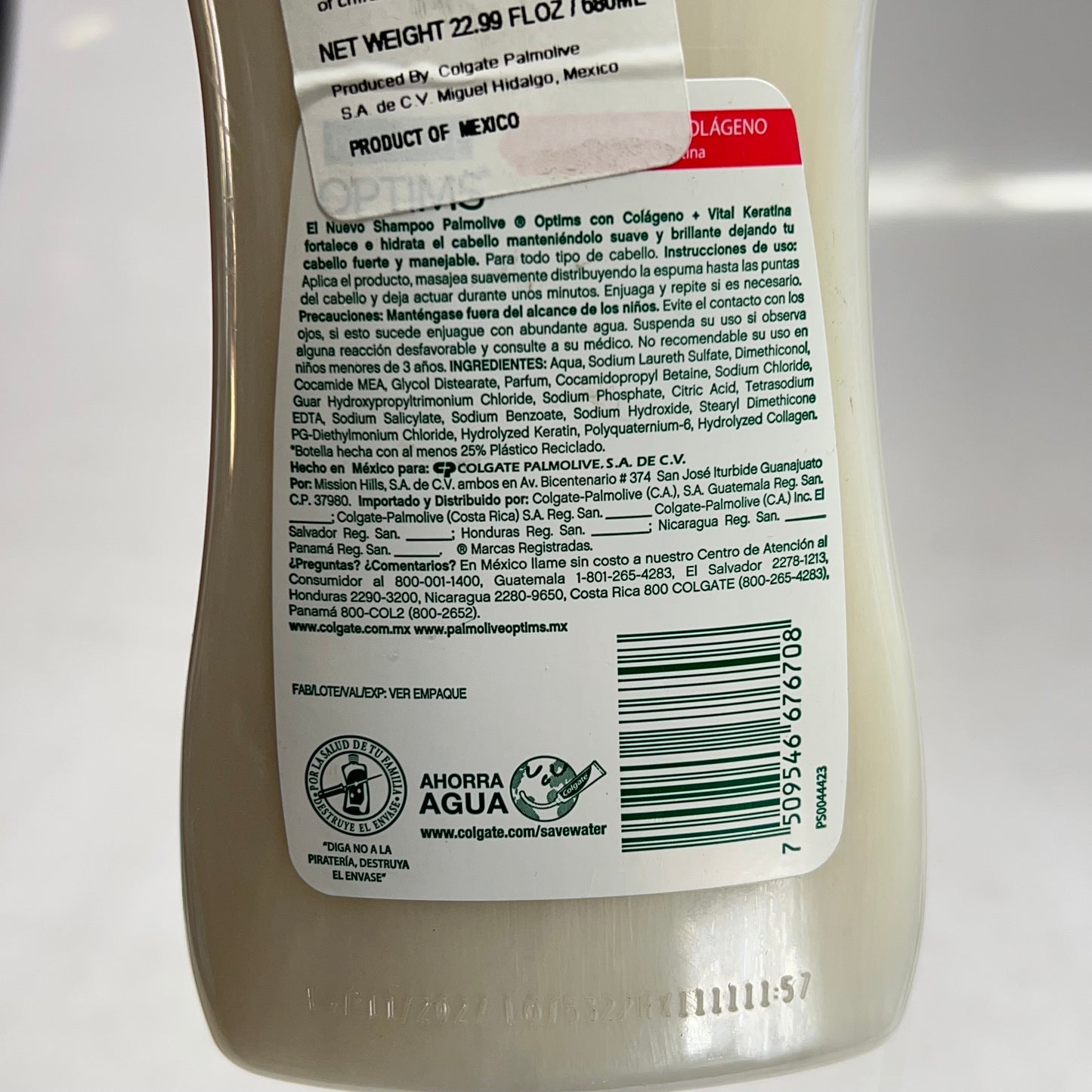 PALMOLIVE OPTIMS (2 PACK) Colageno + Vital Keratina Strengthening Shampoo 680 Ml