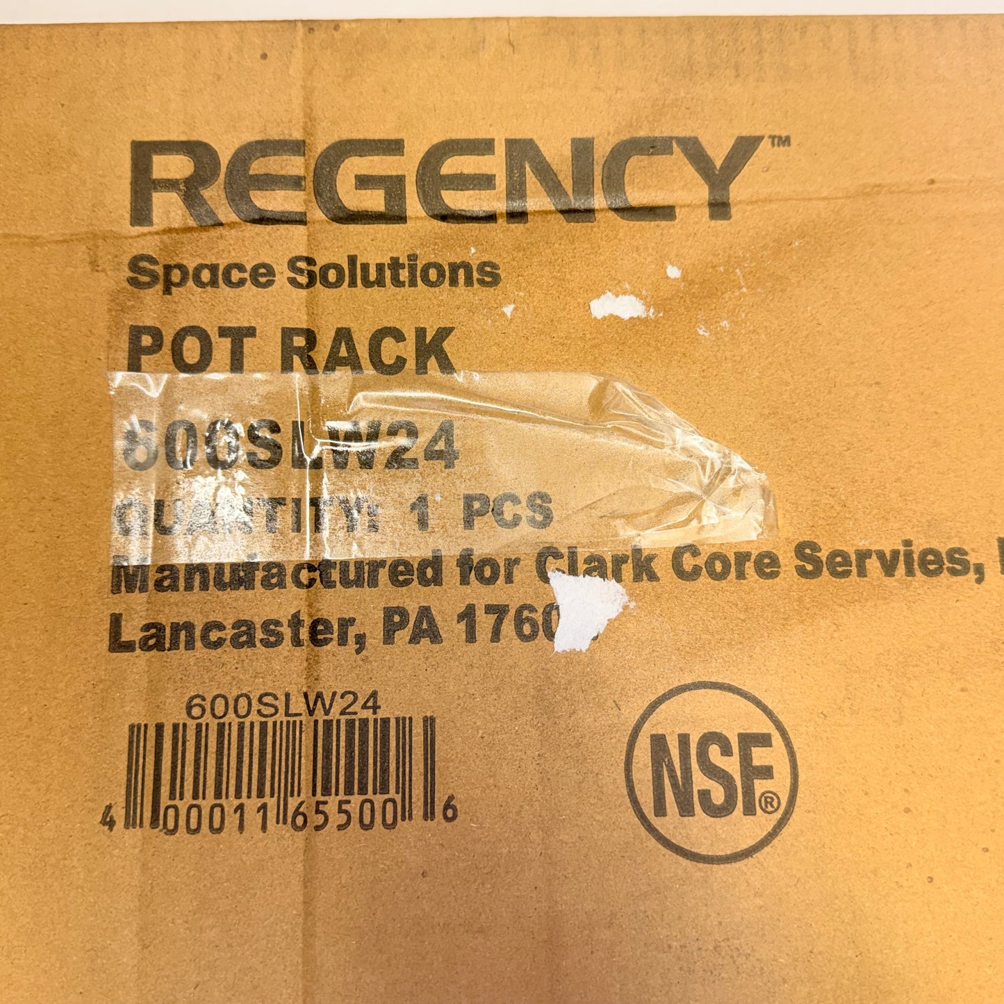 Regency Pot Rack Includes 2 Pot Hooks 24" Stainless Steel 600SLW24 New-Other