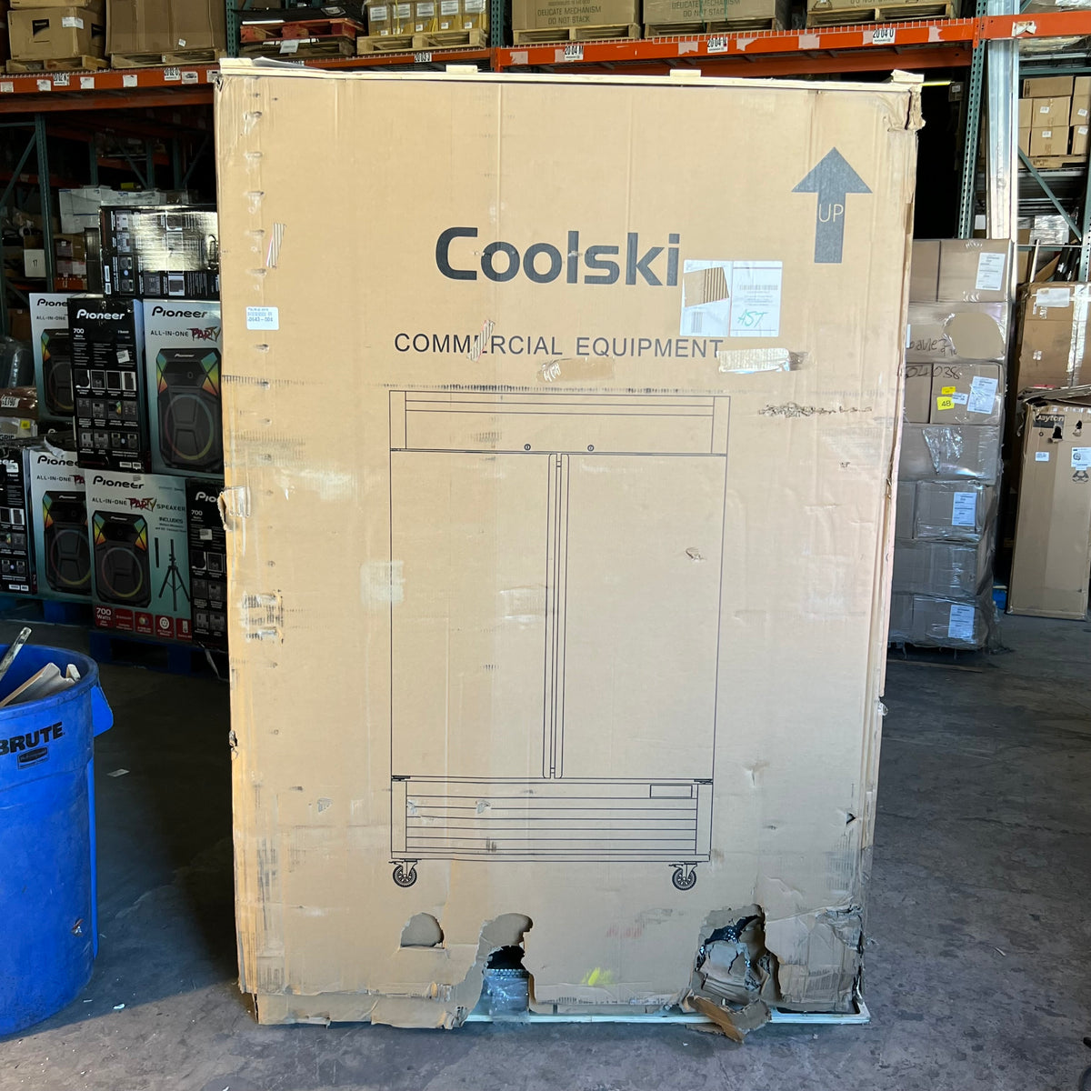 COLSKI Commercial Freezer - 2 Solid Doors 1231L/43.4 Cu. Ft. MF-49 (New Other, Front Dents & Broken Rear Griller)