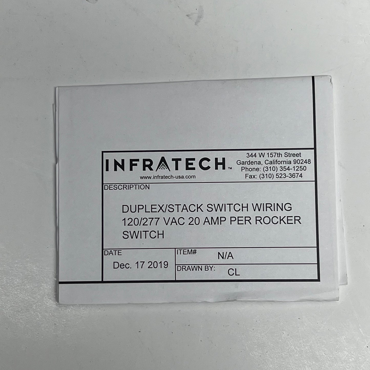 INFRATECH  Duplex Stack Switch Dual Surface Mount W/ Weatherproof Box 14 4|325
