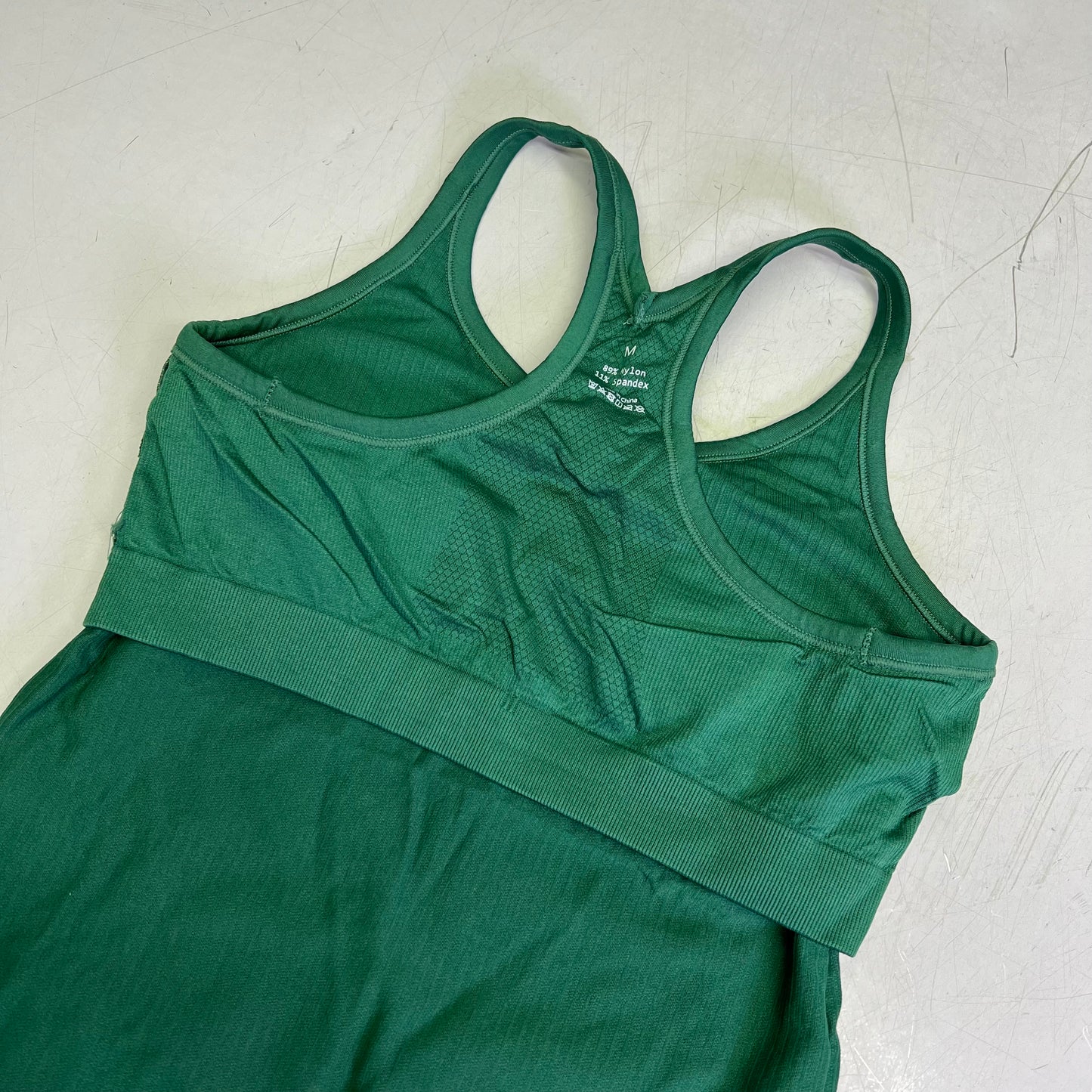 ATTRACO Ribbed Racerback Scoop Neck Athletic Tank Top Women's Sz M Grass Green