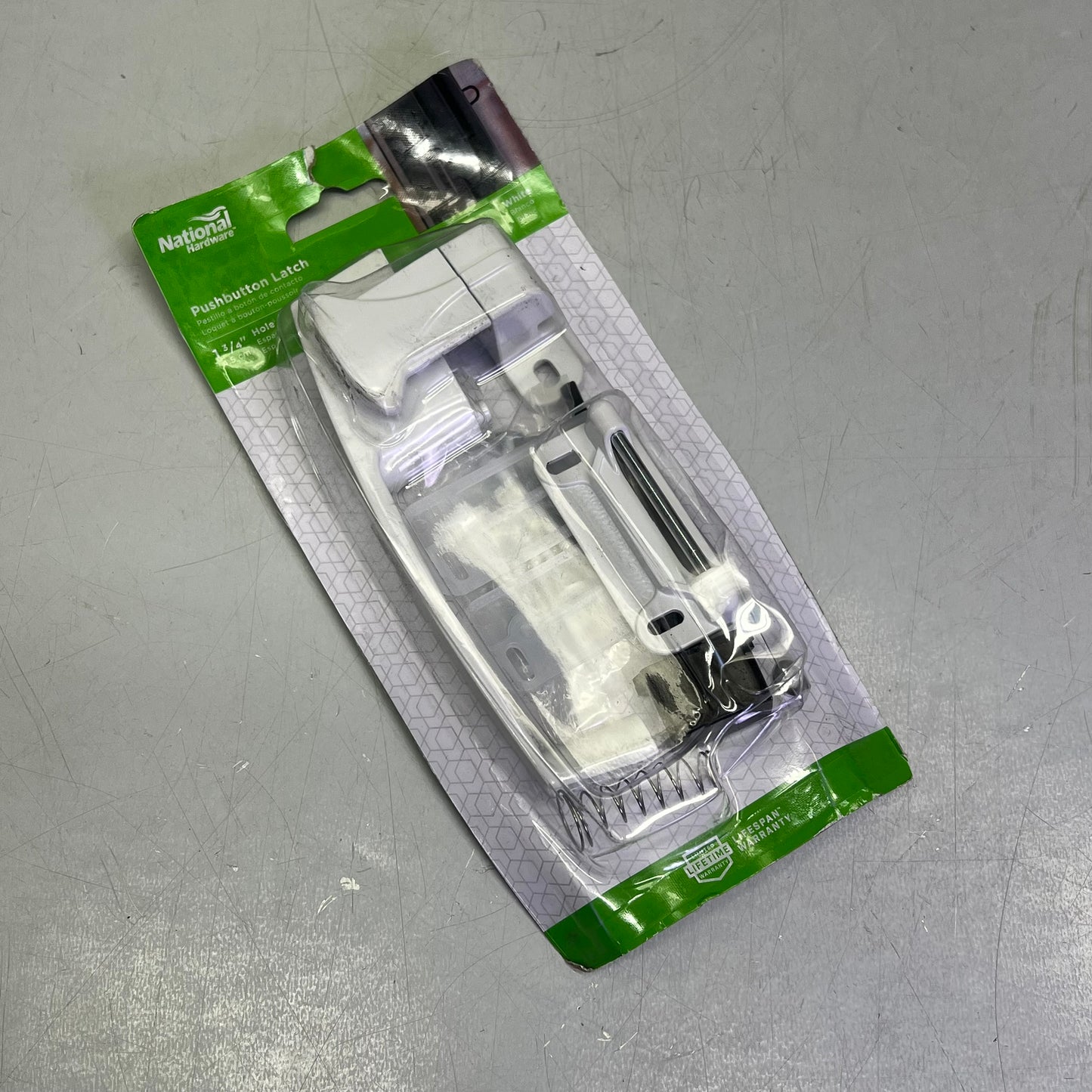 NATIONAL HARDWARE Zinc Pushbutton Latch For 5/8 to 2" Thick door White N213-074