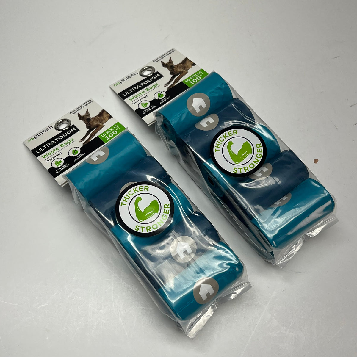 ZA@ SOPHRESH  (2 PACK, 10 ROLLS EACH) Ultra Touch Waste Bags Unscented 1.2 Gal Blue