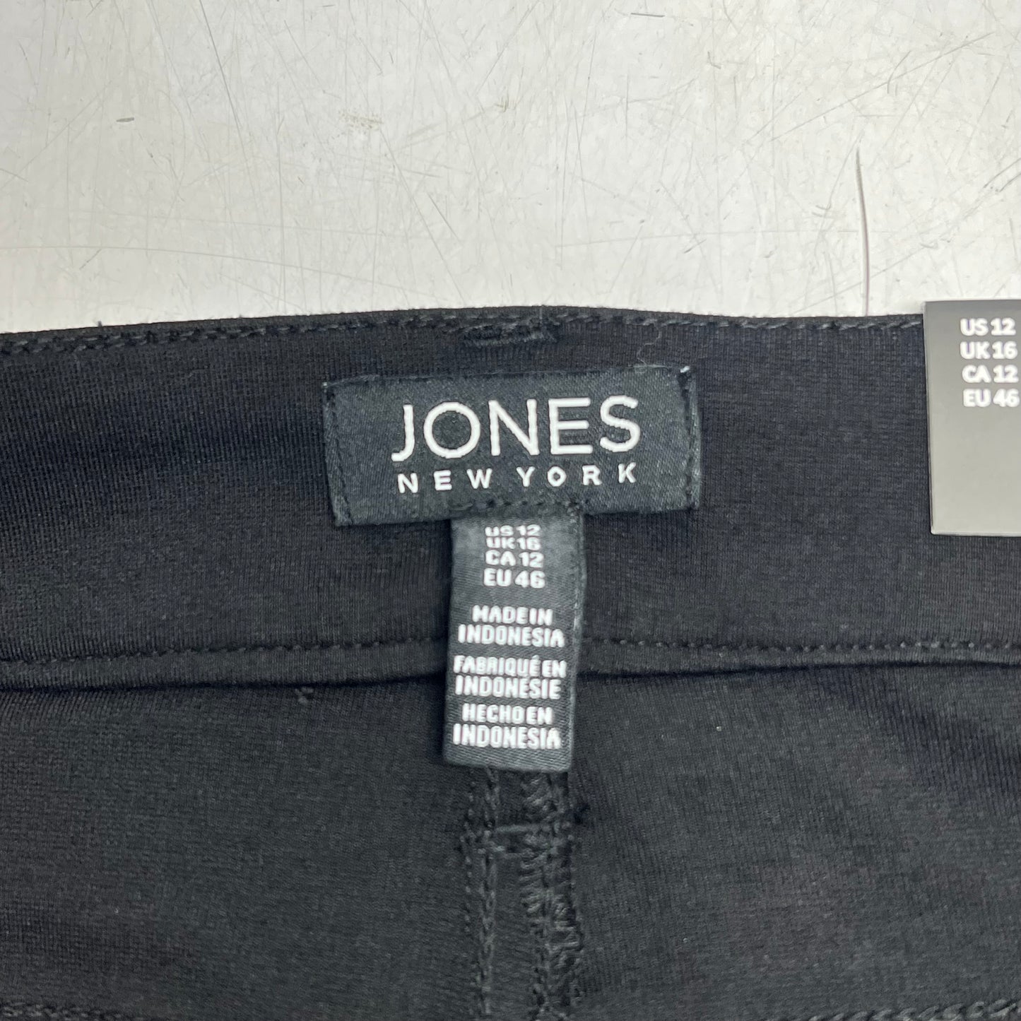 JONES New York Lexington Straight Leg Pants Women's Sz 12 Black  18058961-002