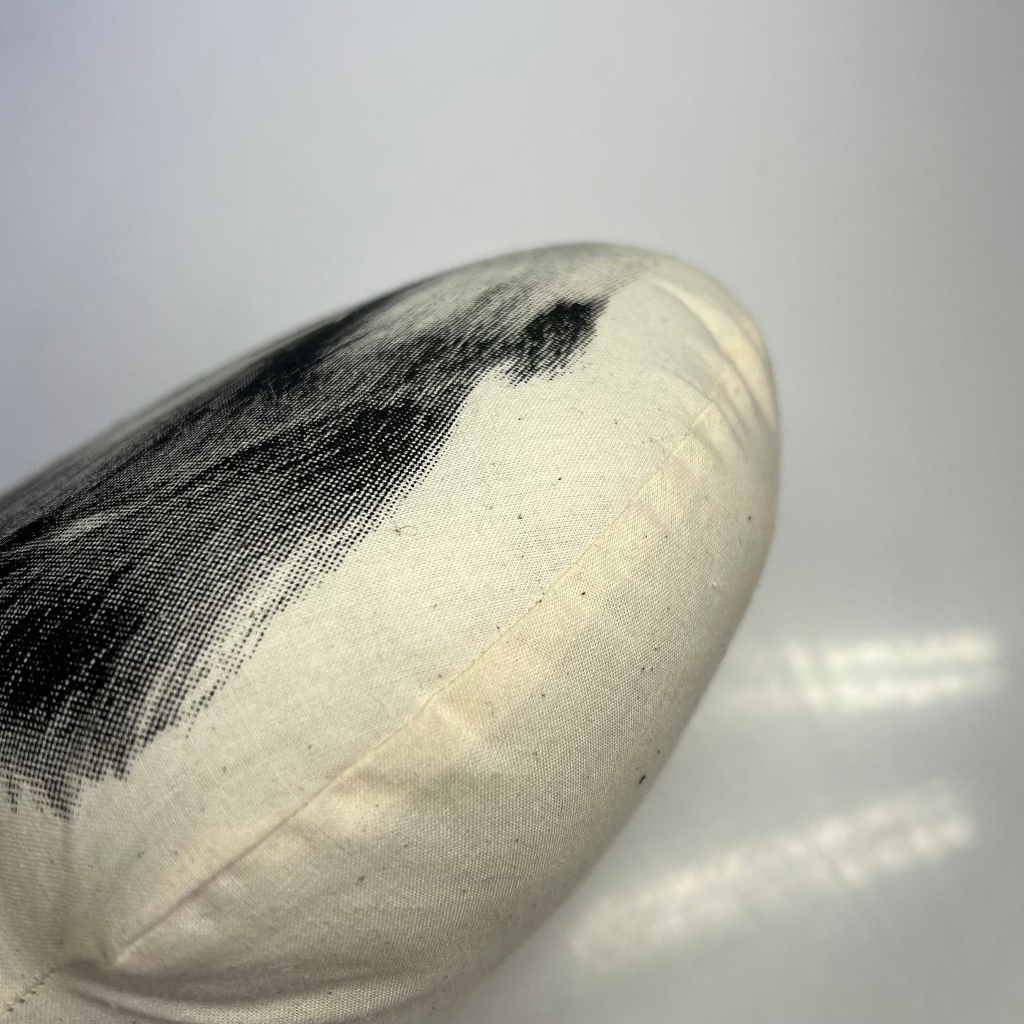 BRODERPRESS Hand Silkscreened Contoured Shih Tzu Pillow 14"x10" Black & White