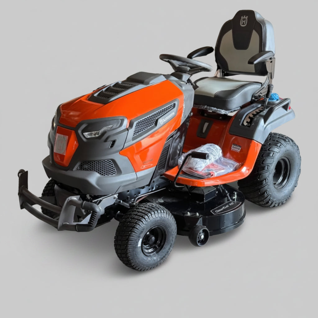 ZA@ HUSQVARNA (42") 23HP Kawasaki Lawn Tractor w/ Locking Differential TS275XD (New Damaged, Riding Lawn Mower with Bent Rear Wheel/Axle – For Repair)