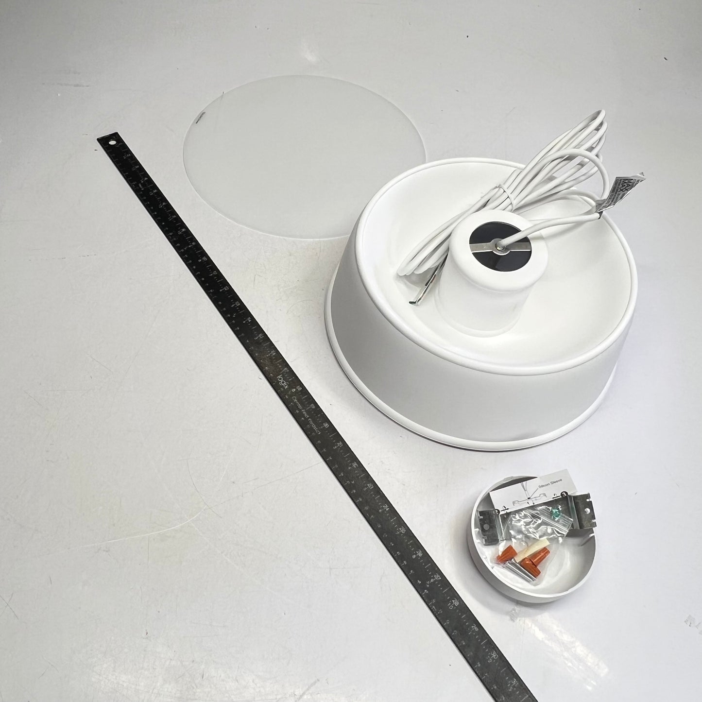 GREENCREATIVE Unfold Pendant Light Made From Pliable Silicone Dia 4.25" White