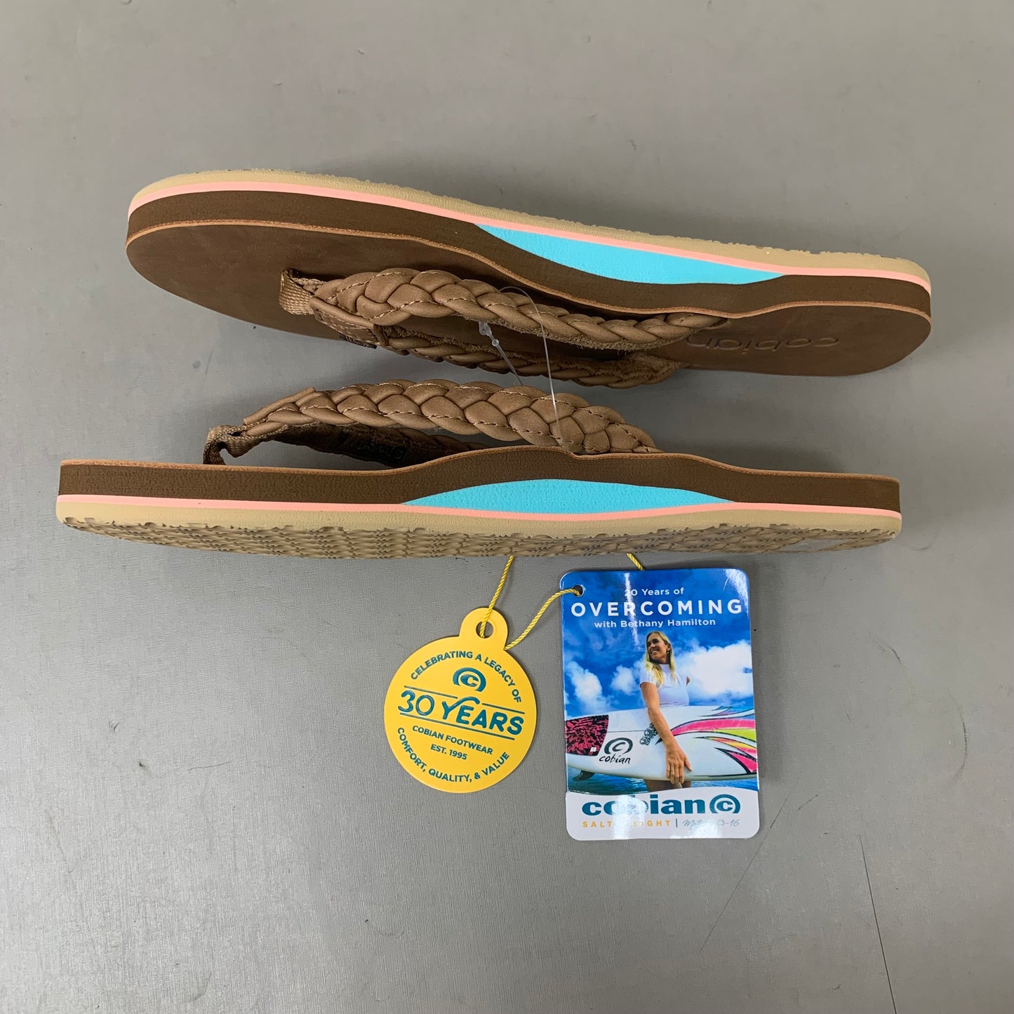 COBIAN Braided Pacifica Sandals Women's SZ 7, EU 41 TAN BBP23-230-7