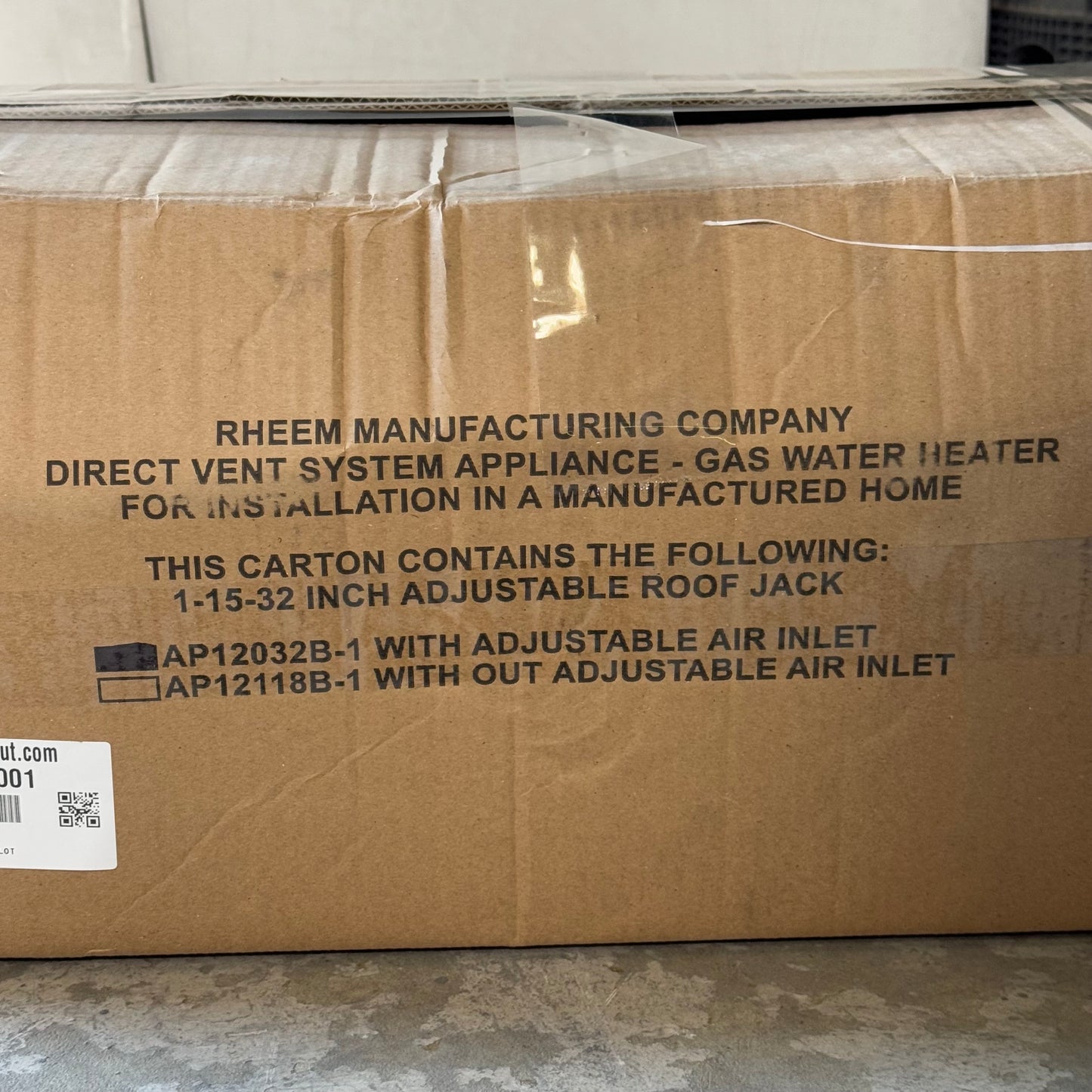 ZA@ RHEEM Direct Vent System Appliance, With Adjustable Air Inlet AP12032B-1 Sz 32.5”Hx6.5”D (New Other, Minor Damage)