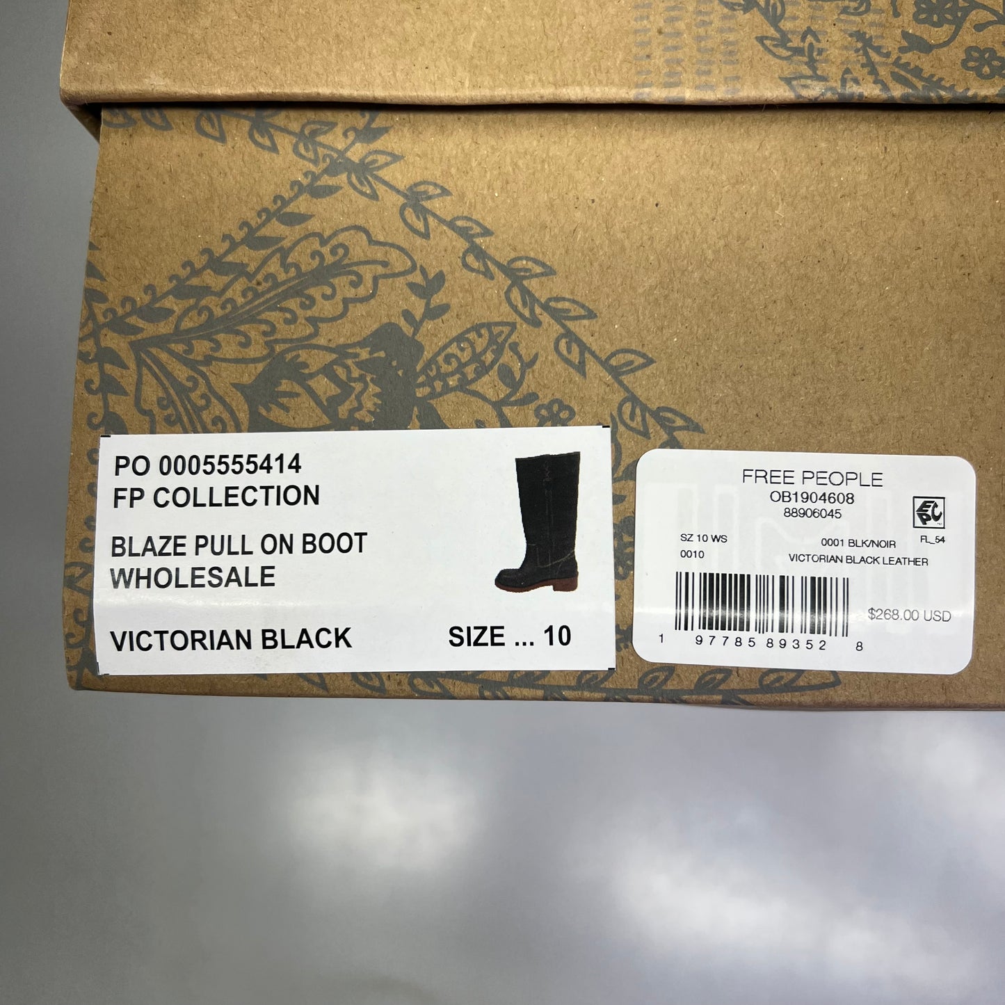 FREE PEOPLE Blaze Pull On Boot Women's Sz 10 Victorian Black Leather 88905880