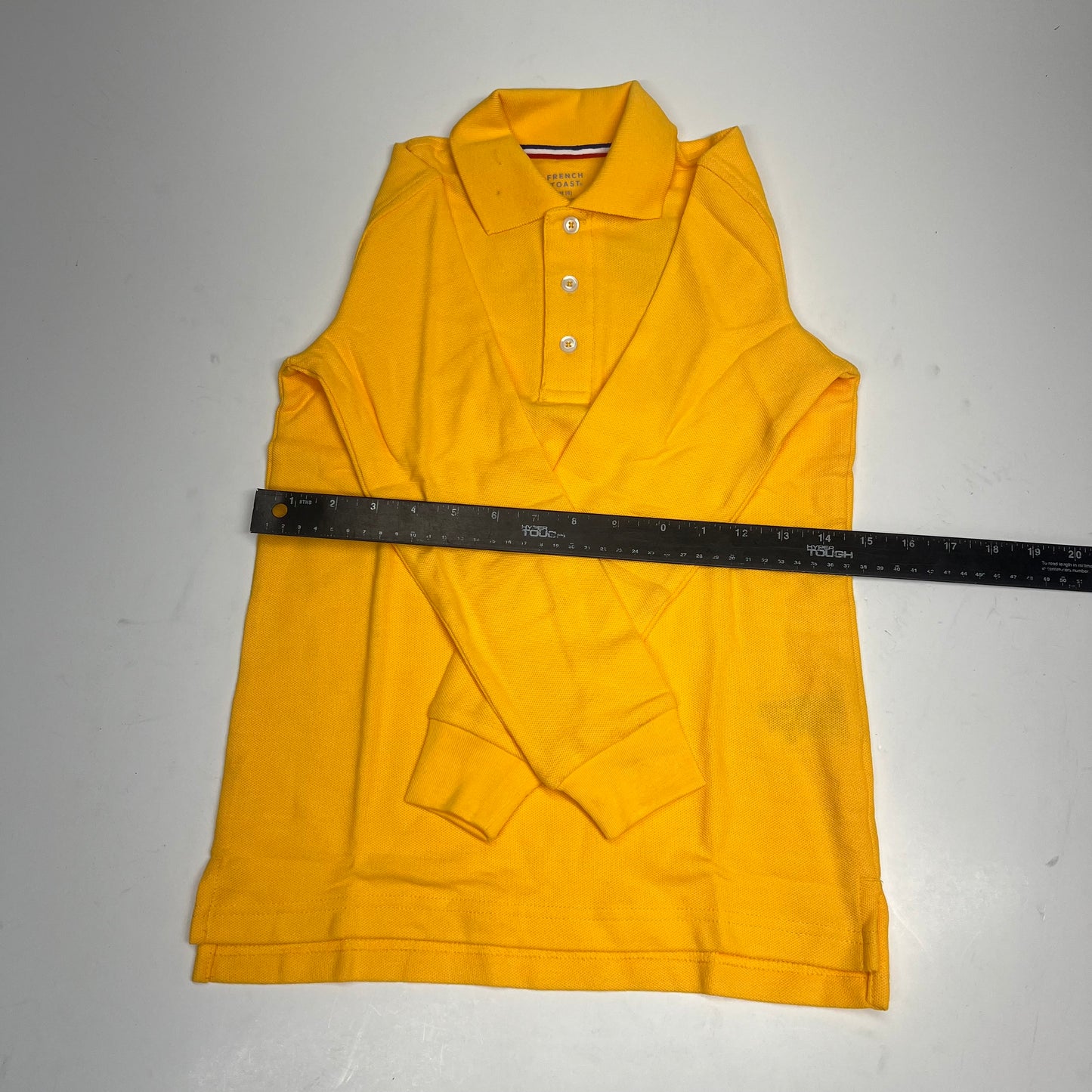 ZA@ FRENCH TOAST  Schoolwear Made for Kids Long Sleeve Polo Boys Sz M Gold 1009