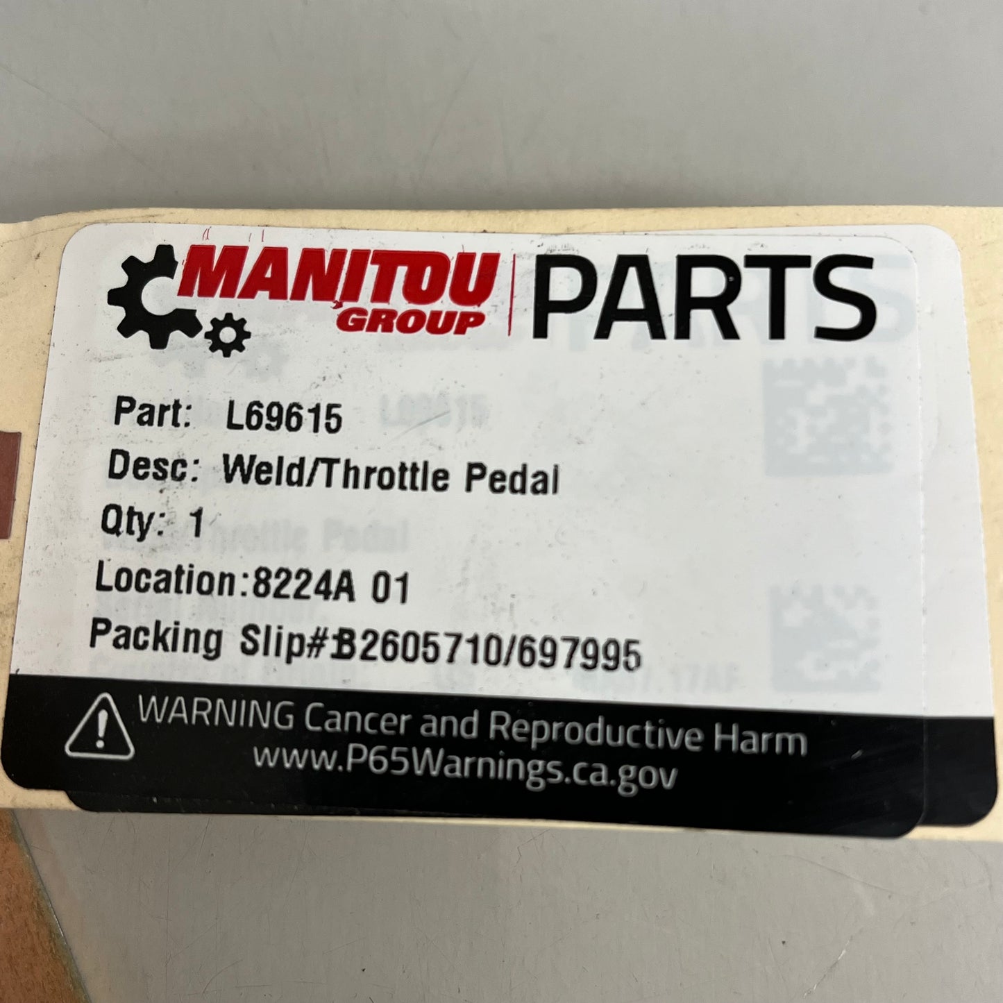 MANITOU GROUP PARTS Weld/Throttle Pedal GHL Parts Fits 5 Models Gold L69615