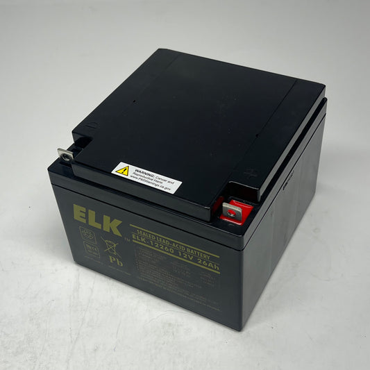 ELK Sealed Lead Acid Battery Rechargeable B1-m5 Bolt & Nut 12 V 26Ah ELK-|12260