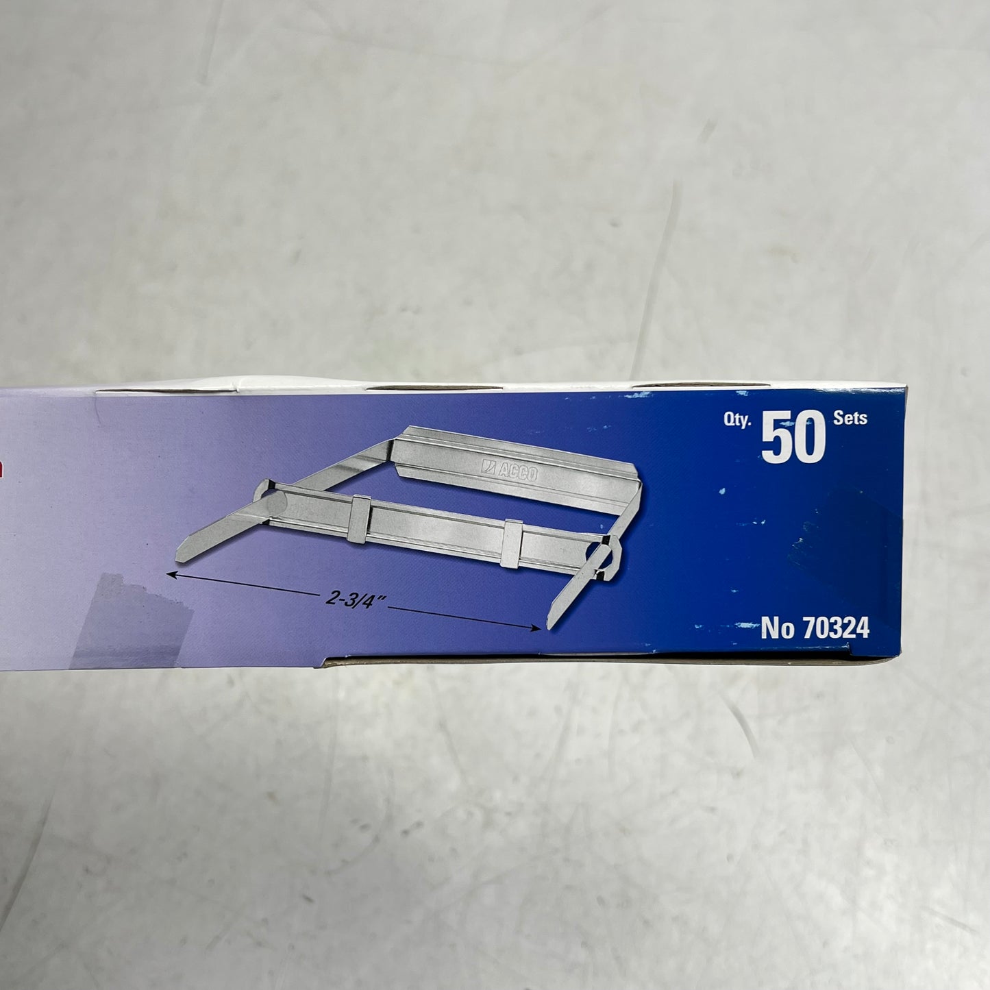 ACCO (BOX OF 50) Economy Prong Fasteners Complete Set 3-1/2" Silver 70324