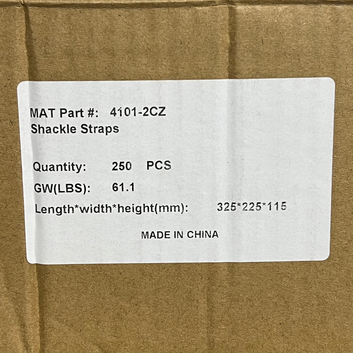 MAT (10 PACK) Shackle Strap 4-3/8″ 3-1/8″ Center To Center 4101-2CZ